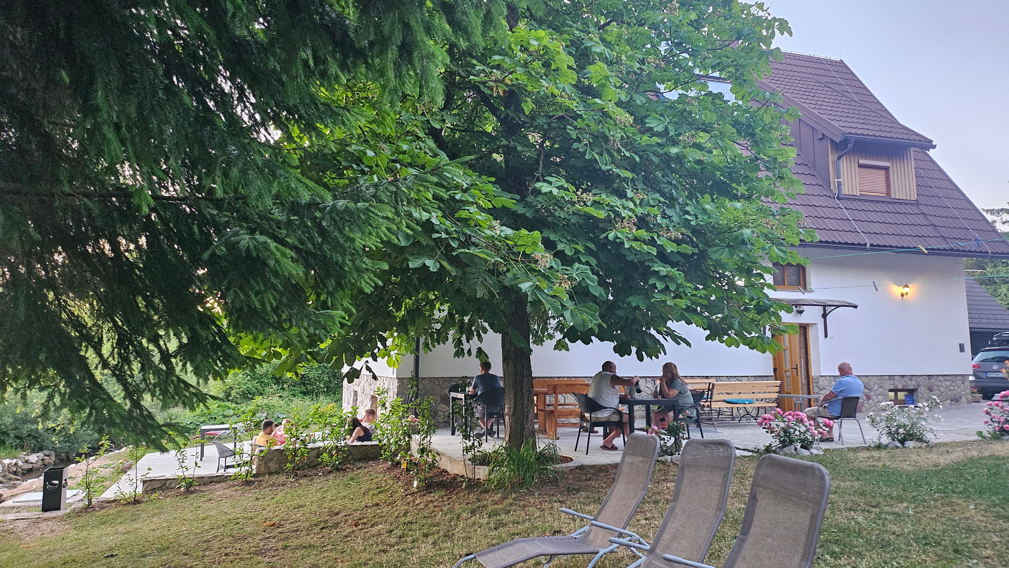 Out side of the hotel 