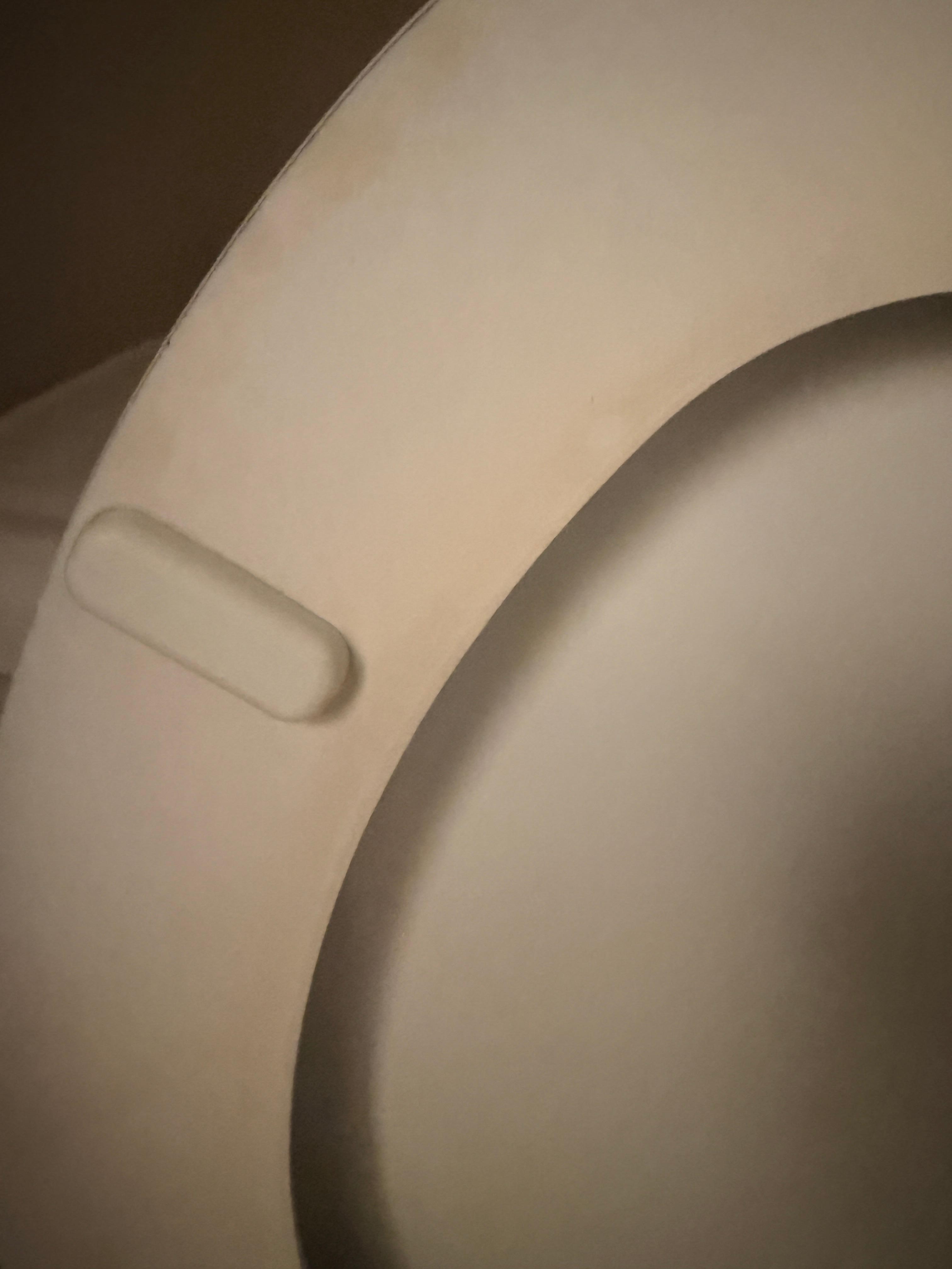 Stained toilet seat