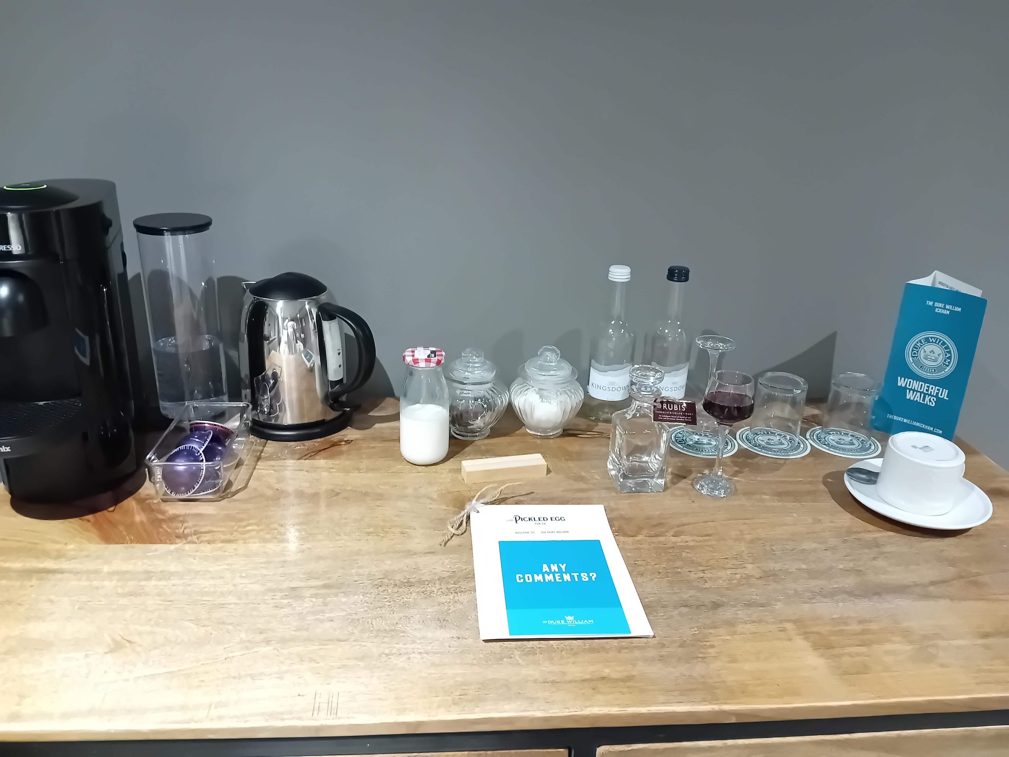 The welcome amenities!