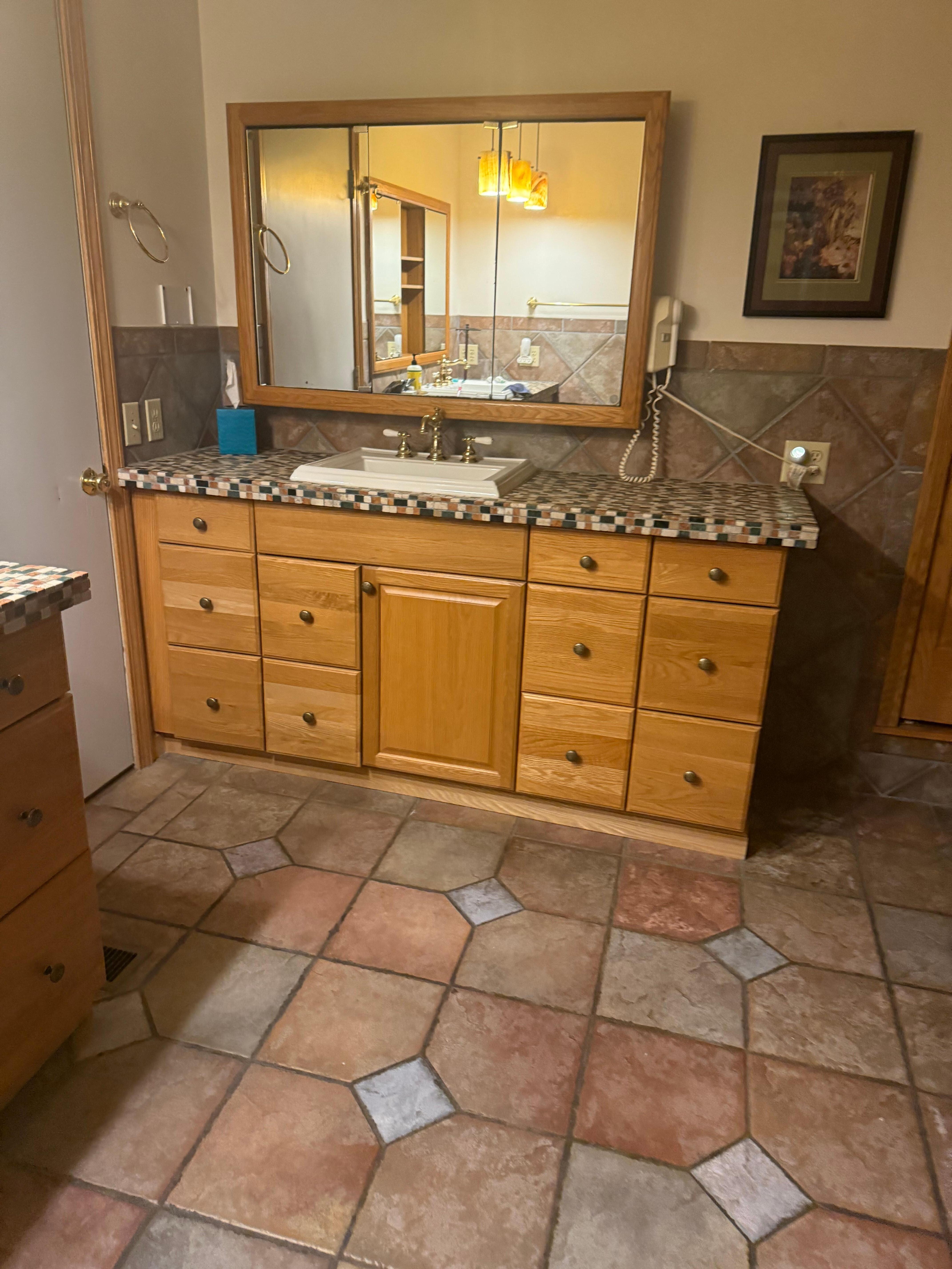 Master bath one sink 