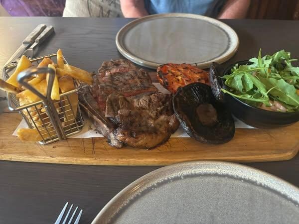 Bone in sirloin steak to share