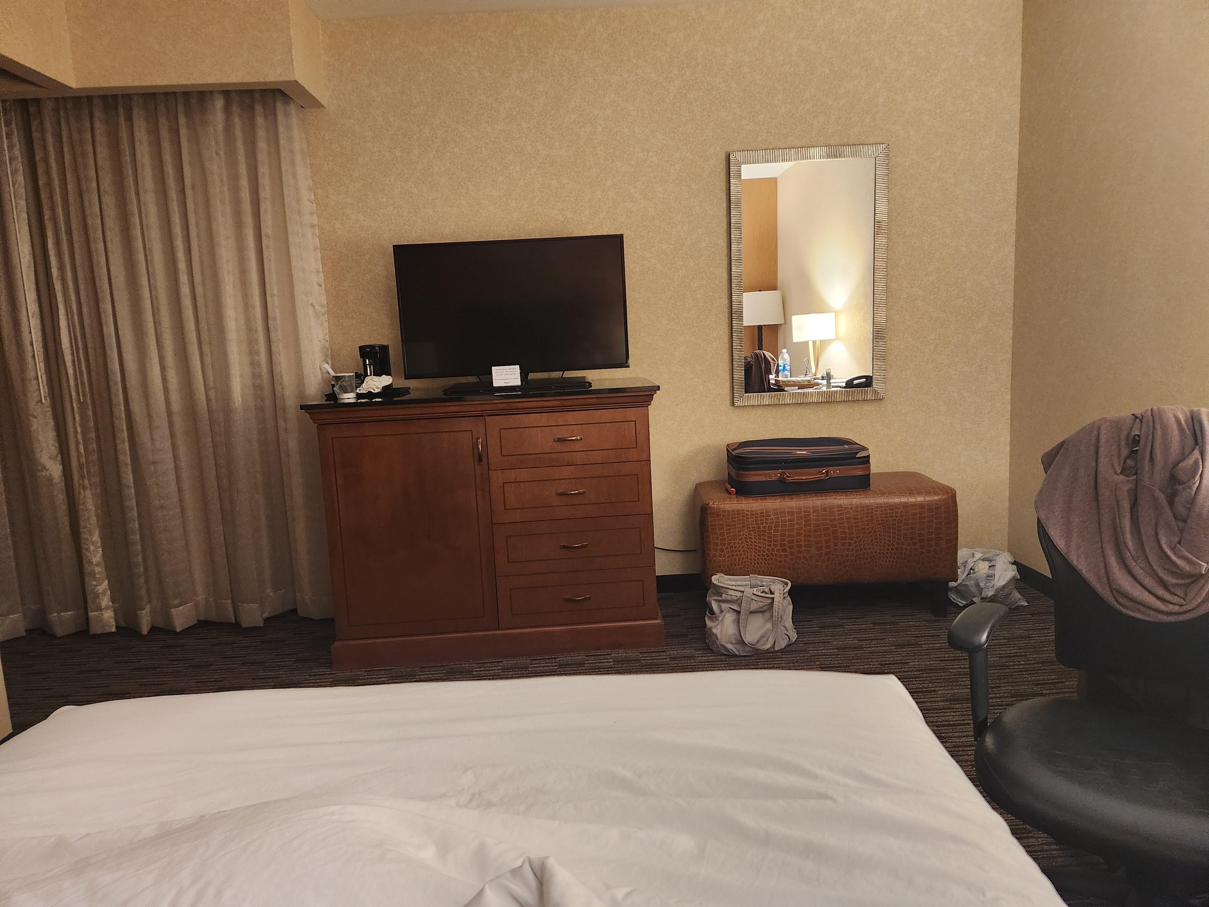 How the room looked from the bed.