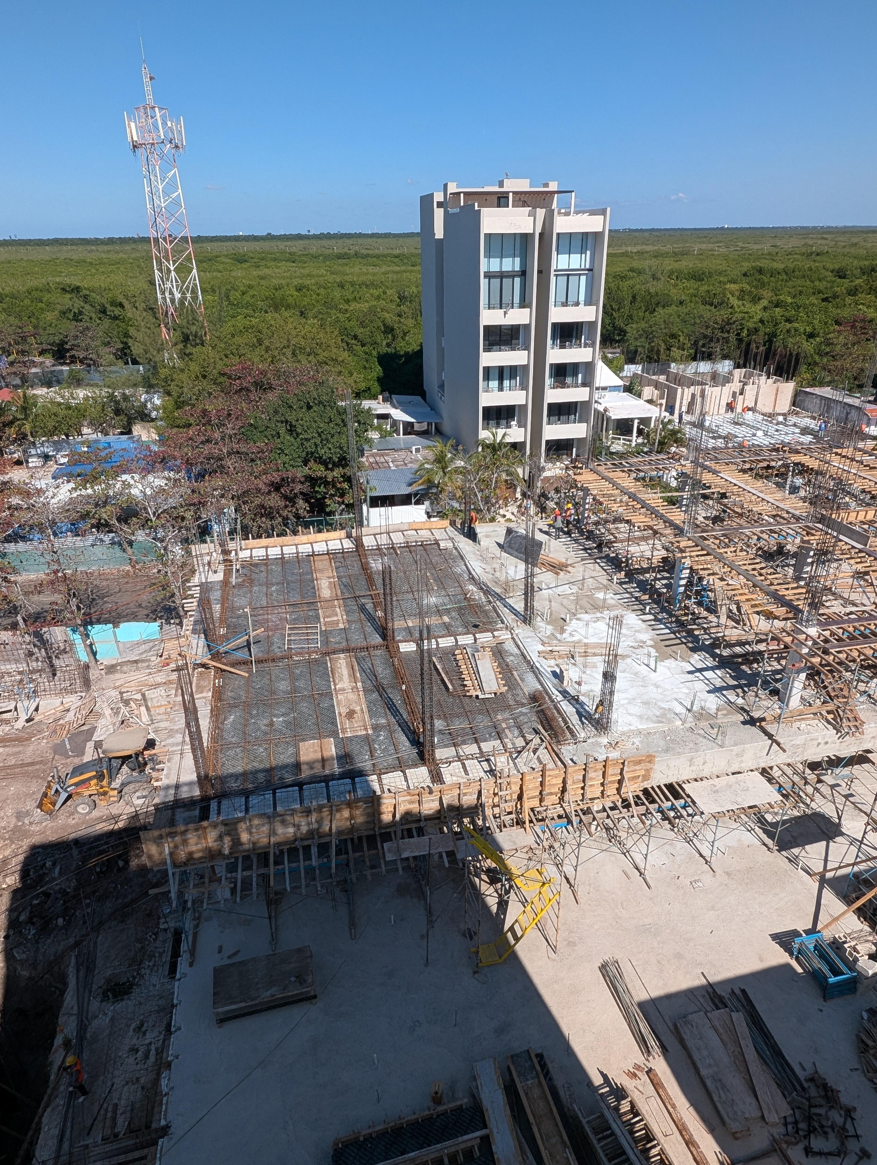 Construction all around the hotel