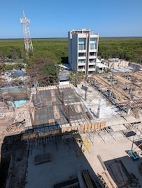 Construction all around the hotel