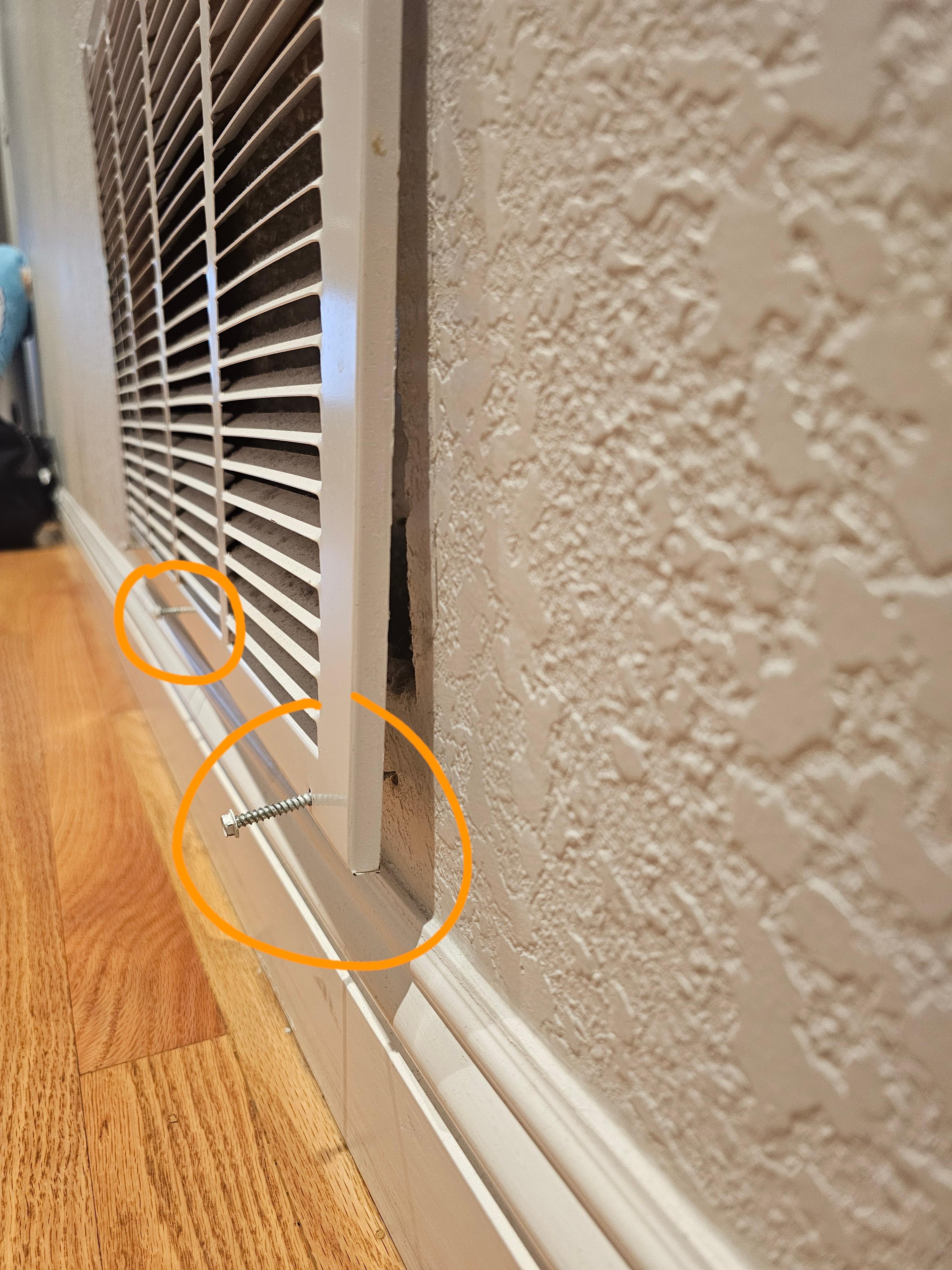 loose screws on hallway vent