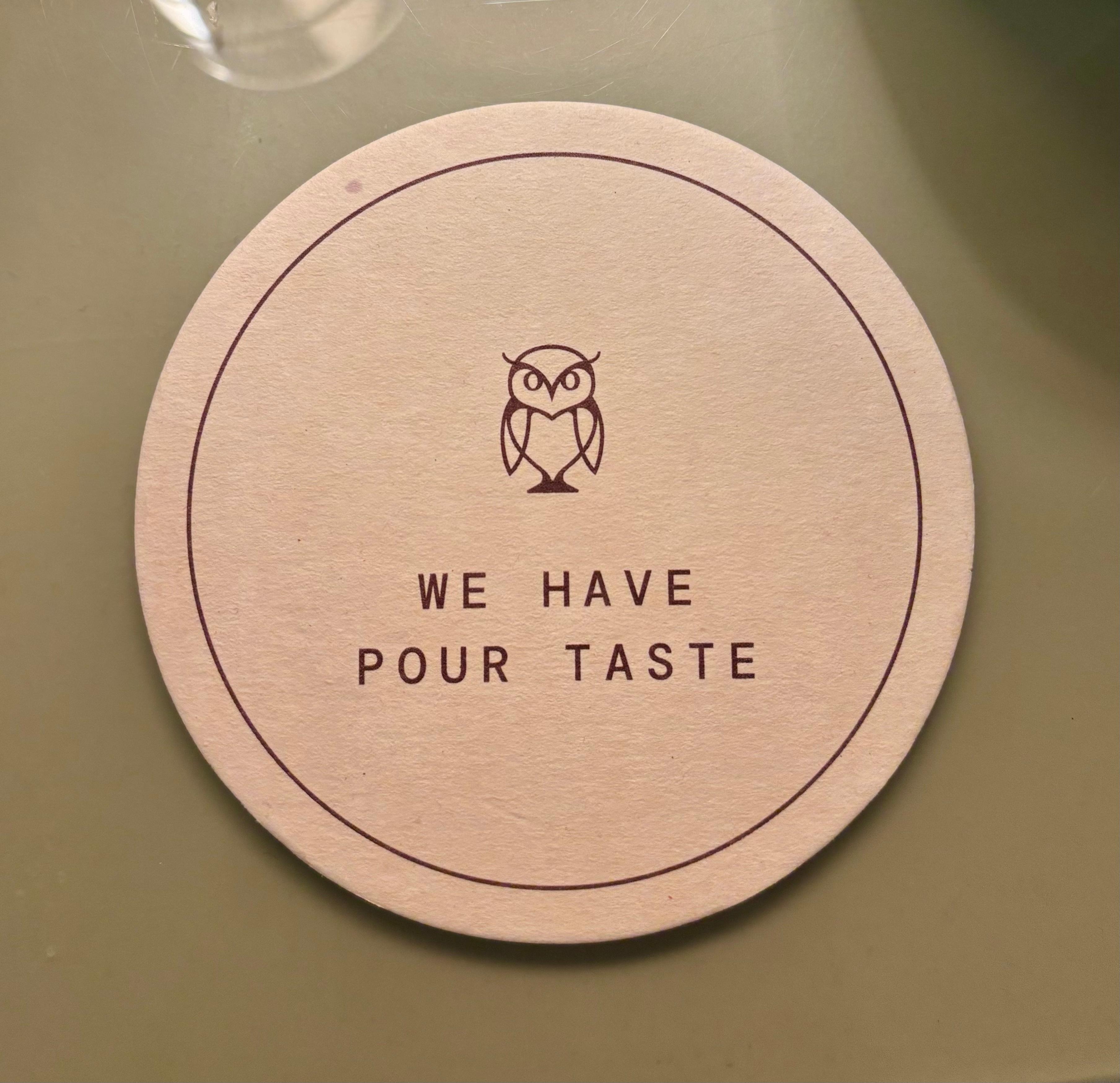 cute coaster with owl logo