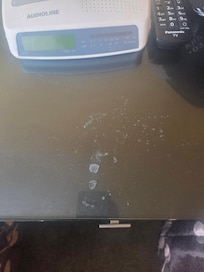 Bed side table was filthy