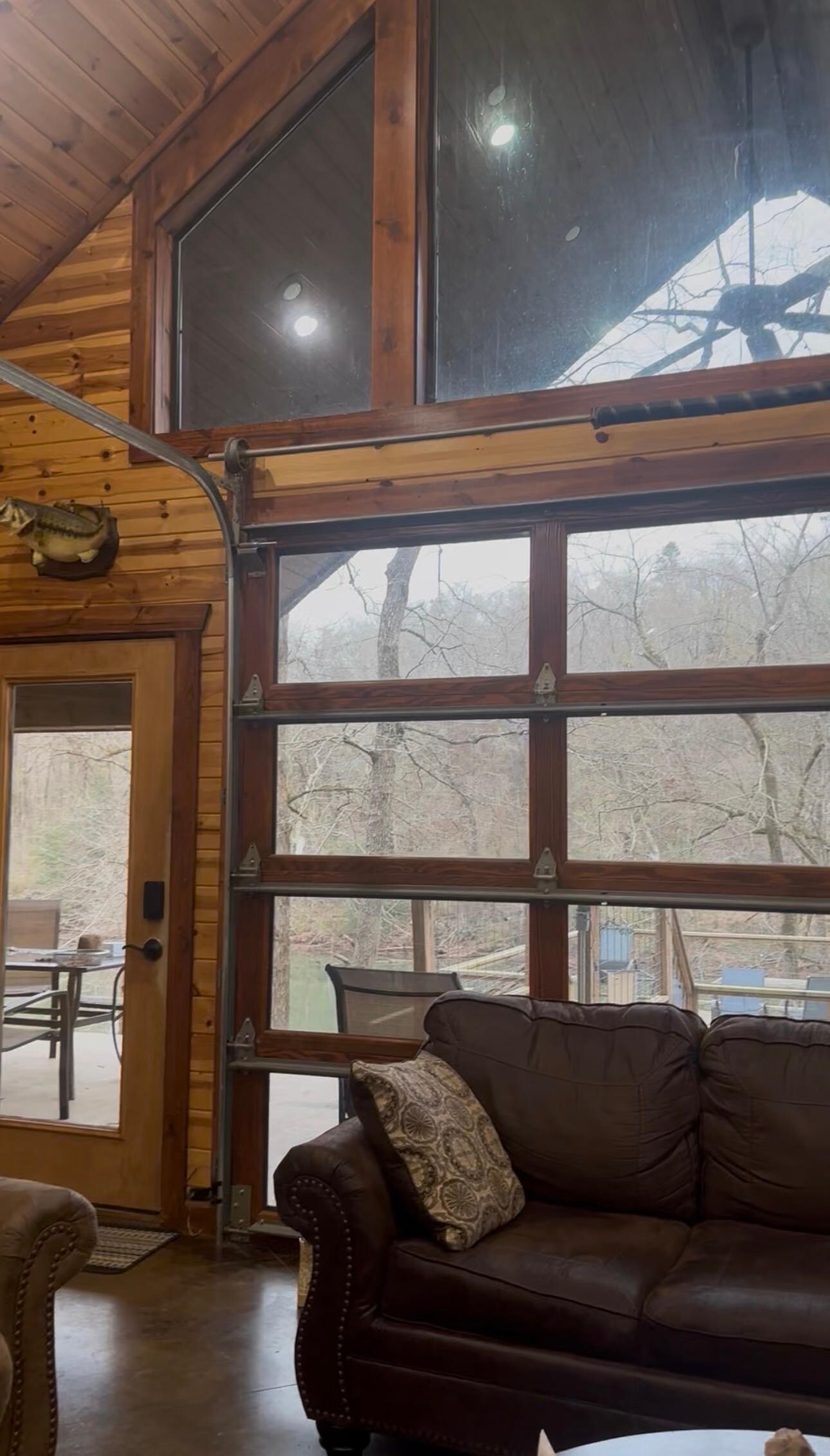 View from living area of backyard and river