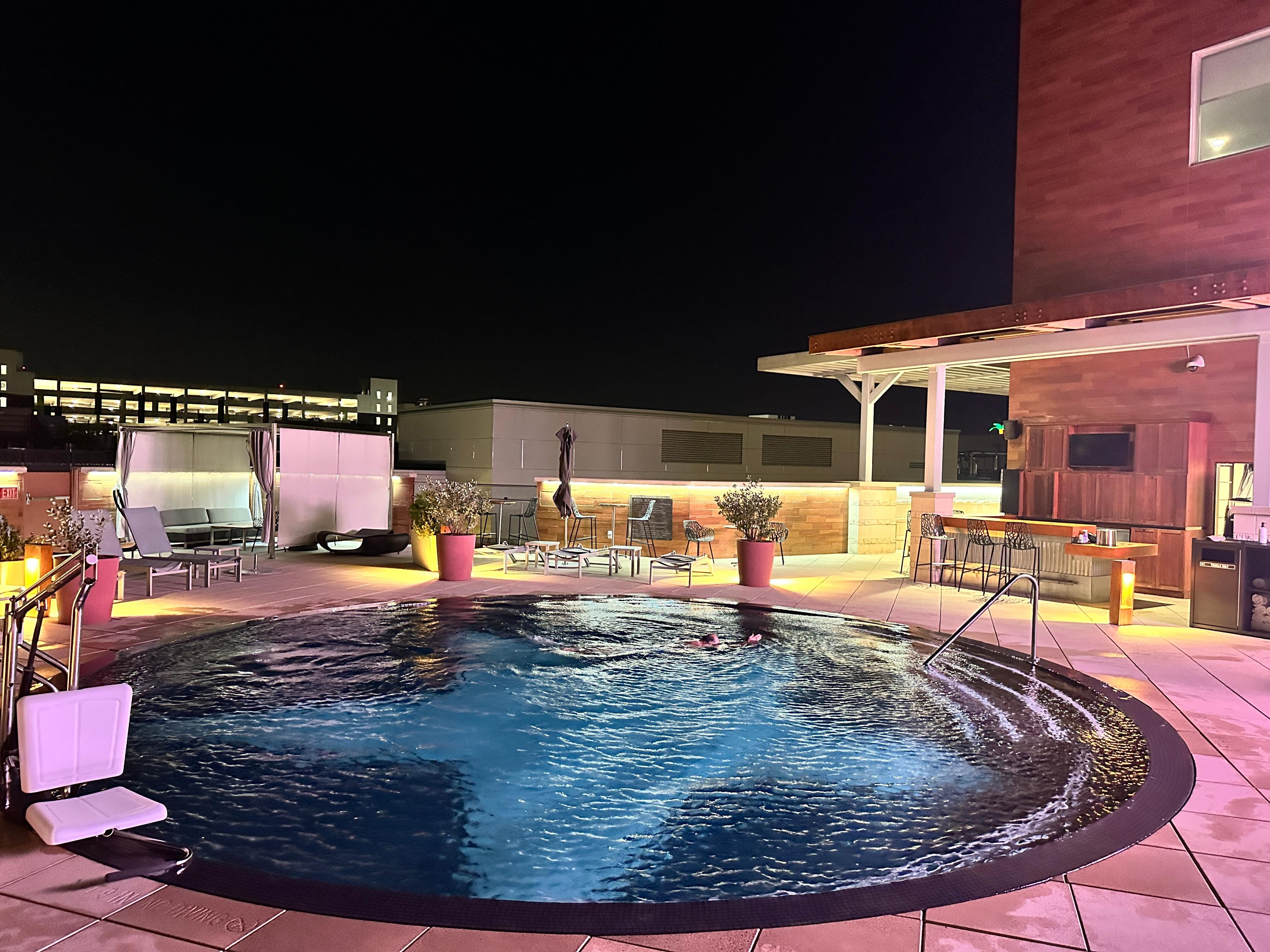 Pool is a bit small but aesthetic is interesting and pool is climate controlled (I think)