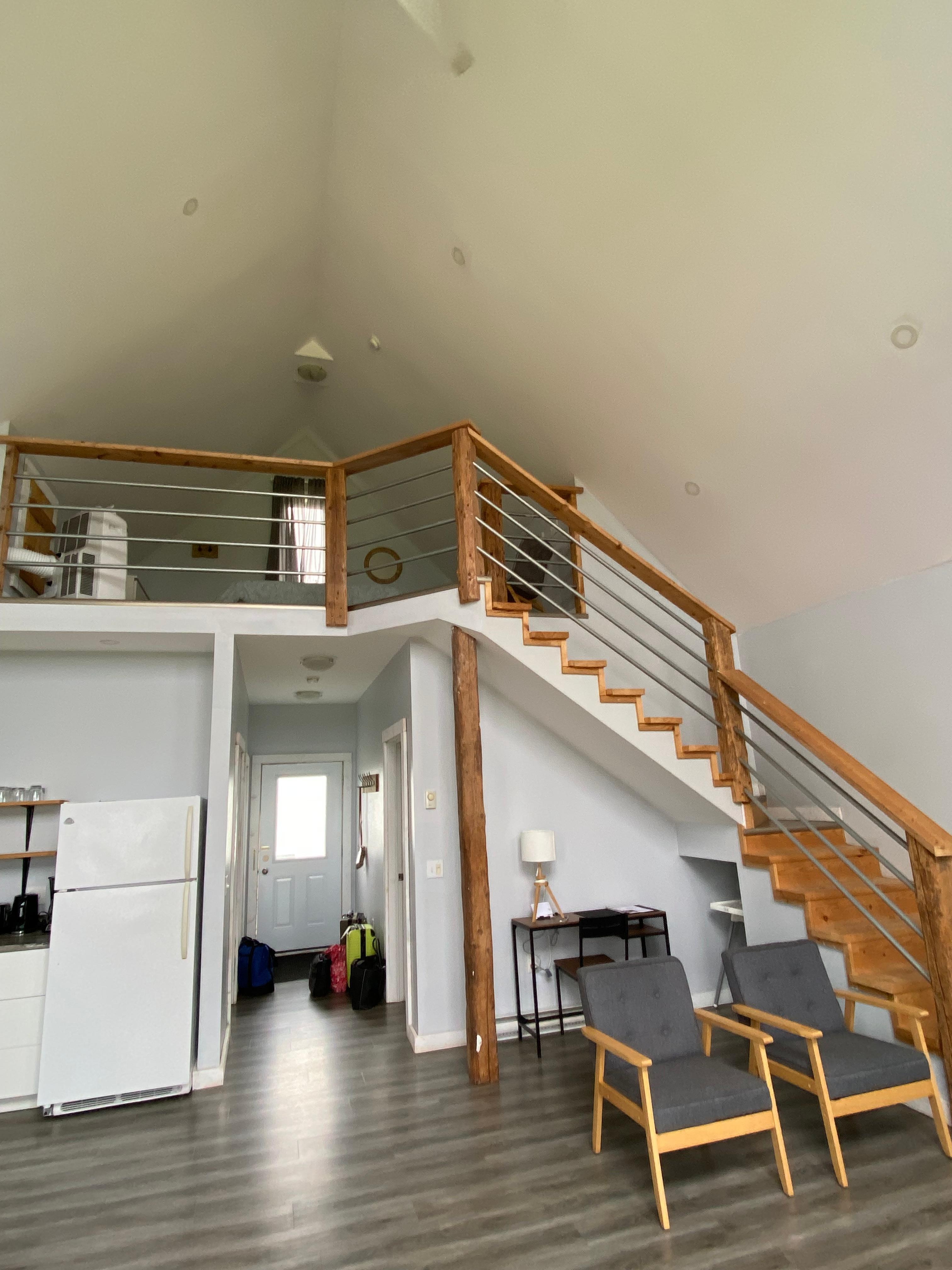 Stairs up to loft bedroom 