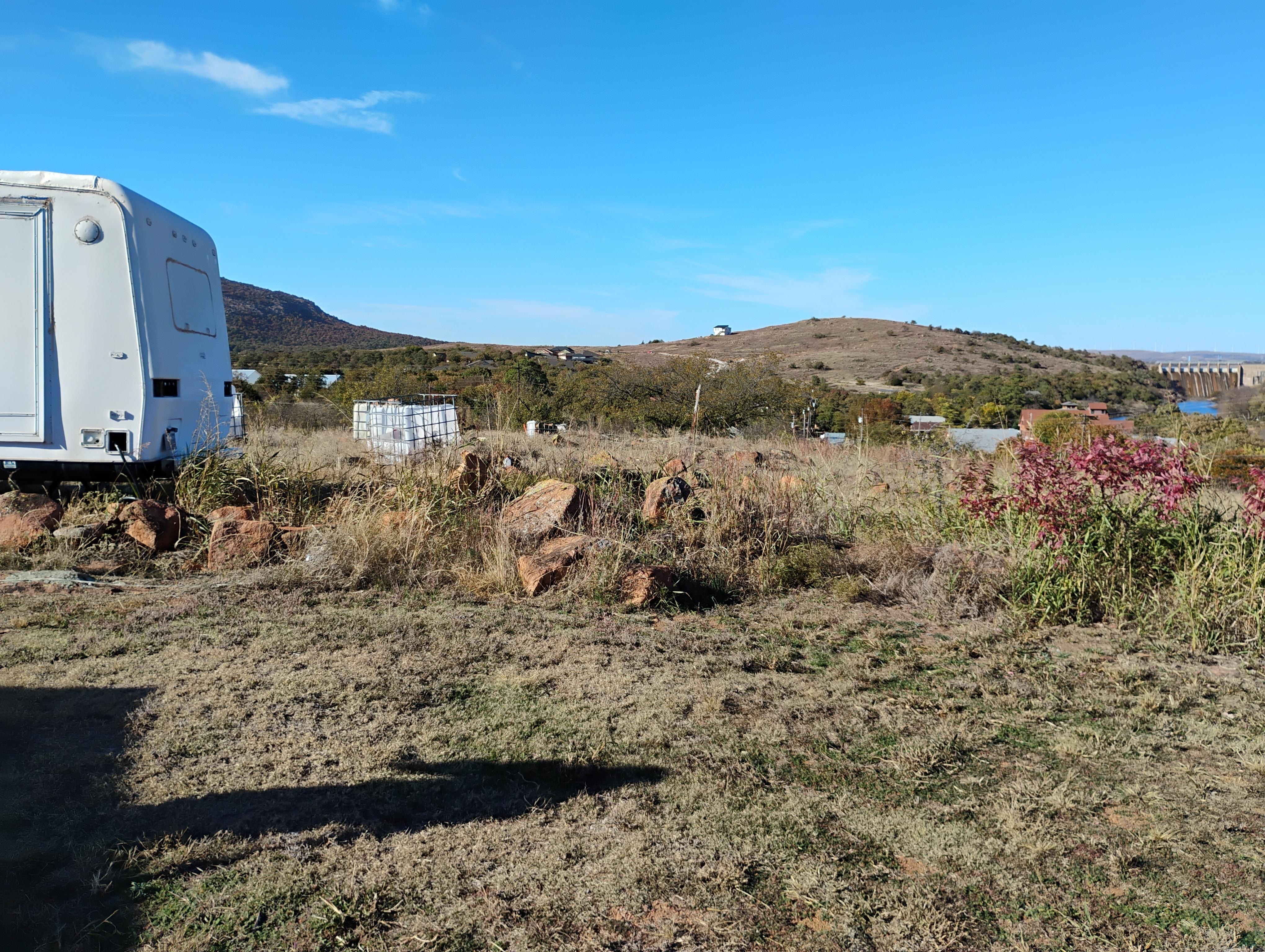 This is your panoramic view as you're looking back towards Mount Scott. But wait a minute you have to walk out in front of the trailer to see it.