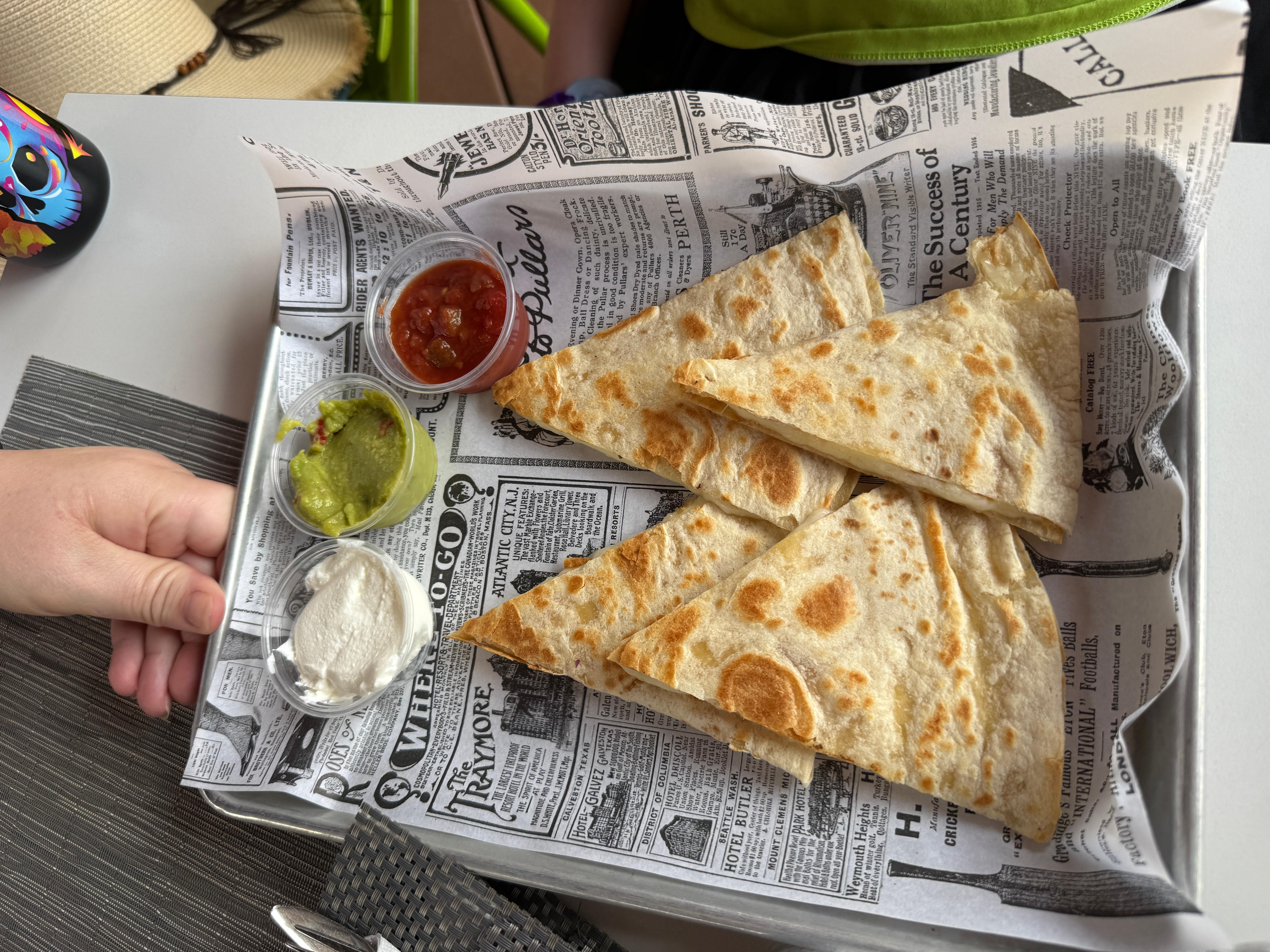 Quesadilla at the shack
