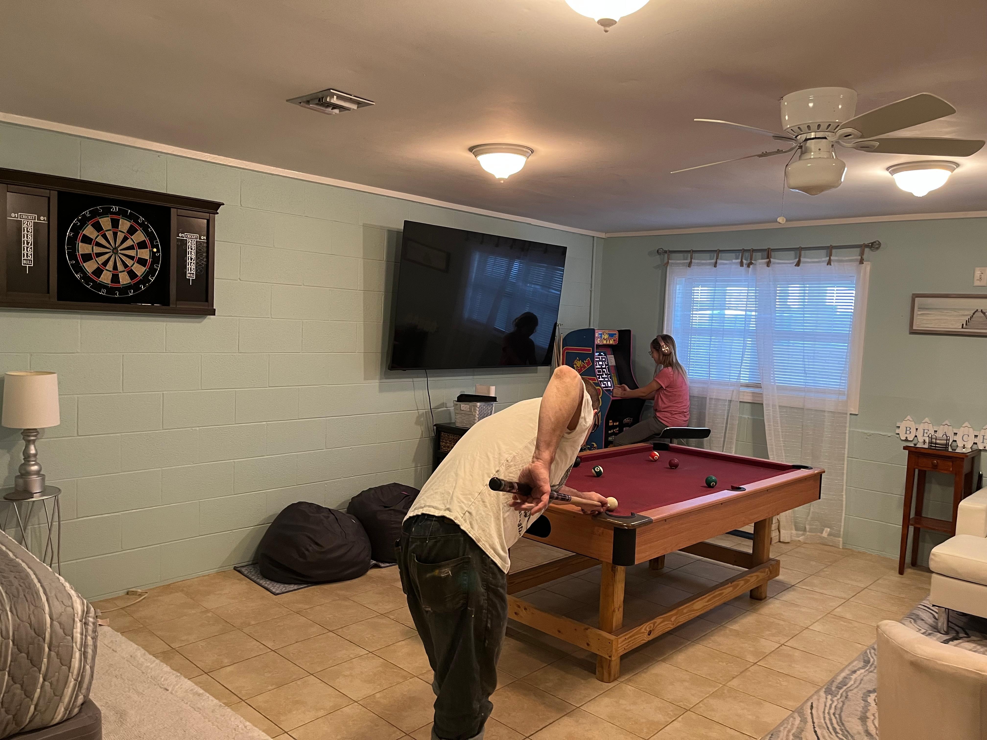 Billiards in the game room 