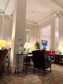 Lobby during complimentary wine & cheese with Jill entertaining on piano