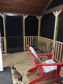 Our fur babies loved the screened in porch.