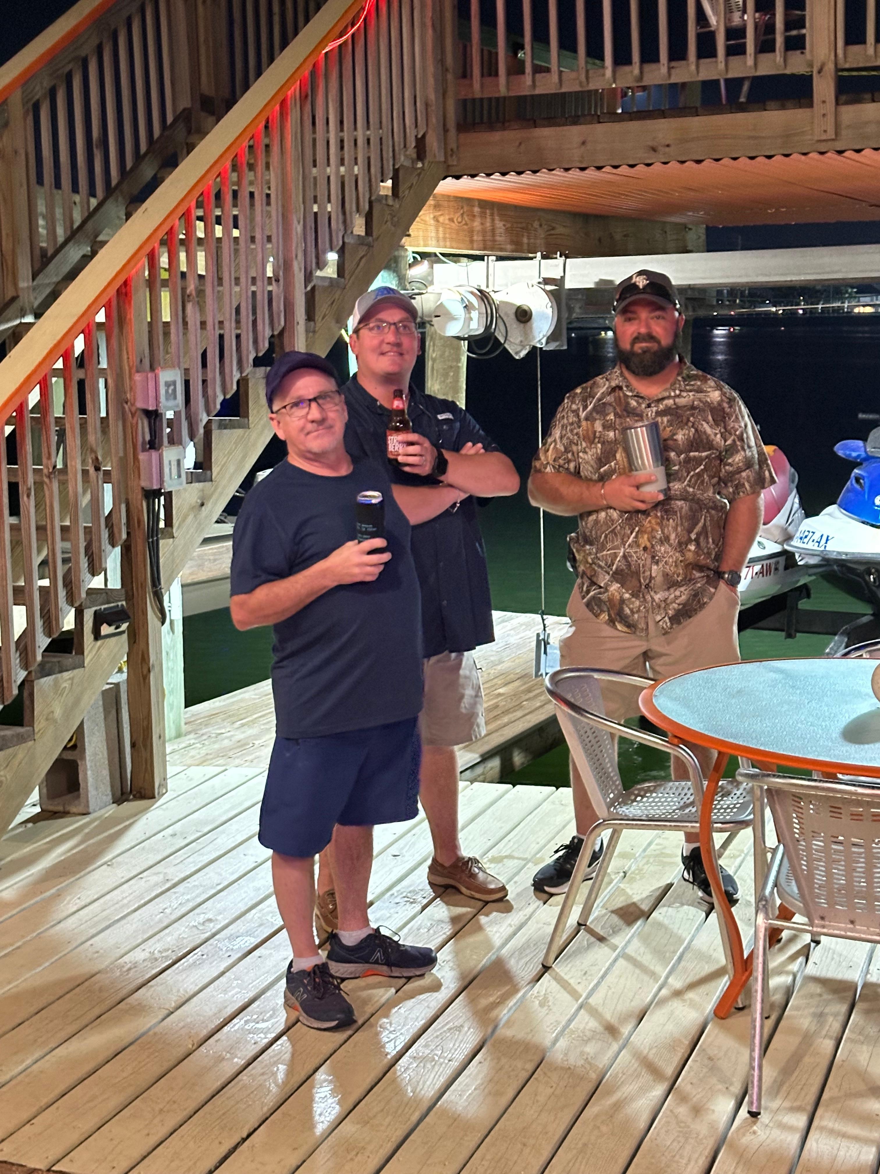 The guys enjoying the deck. We even caught a few fish!
