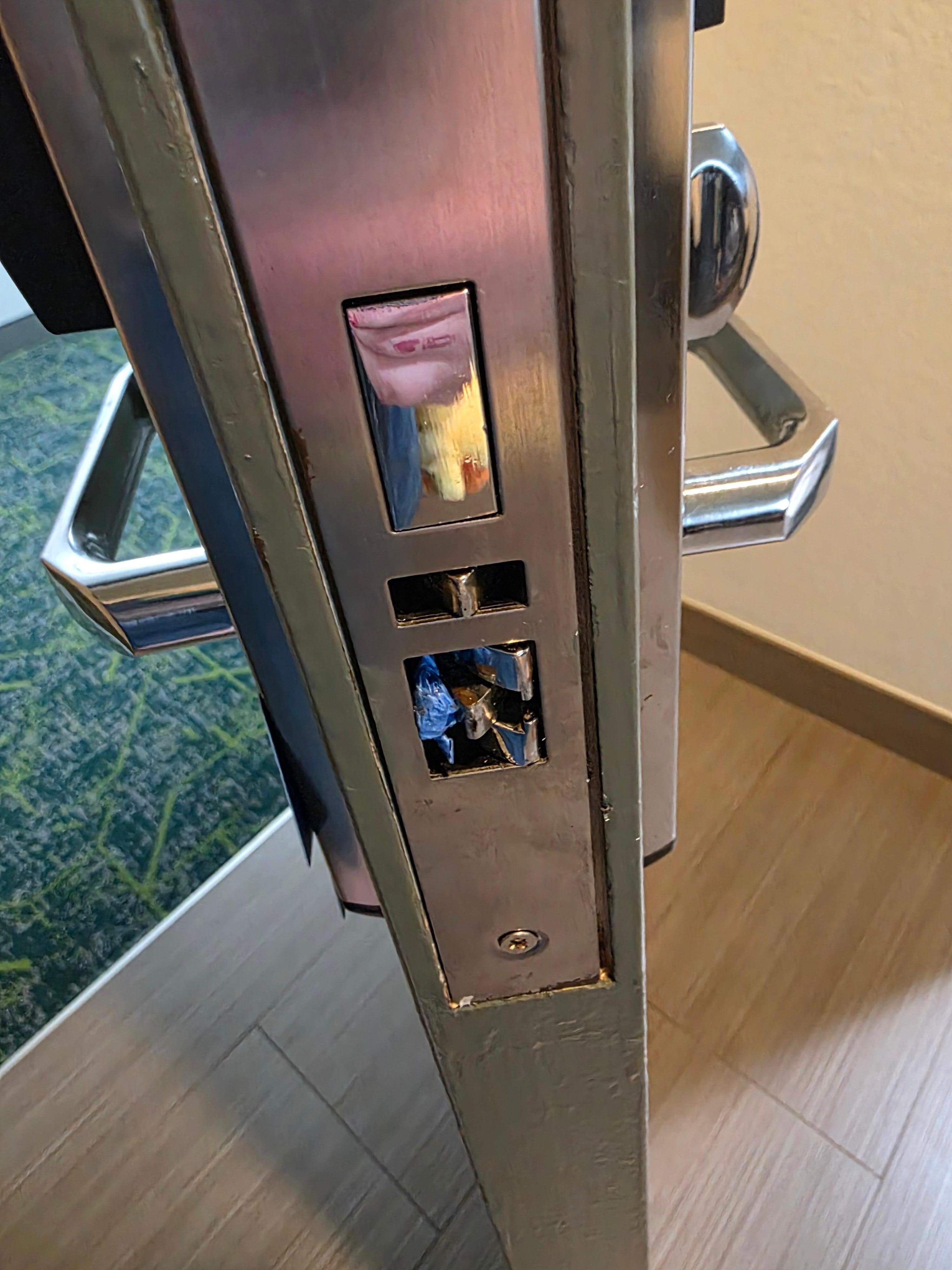 Tape found in door