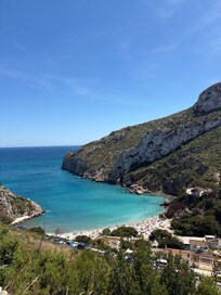 Granadella beach, 6 minute drive away