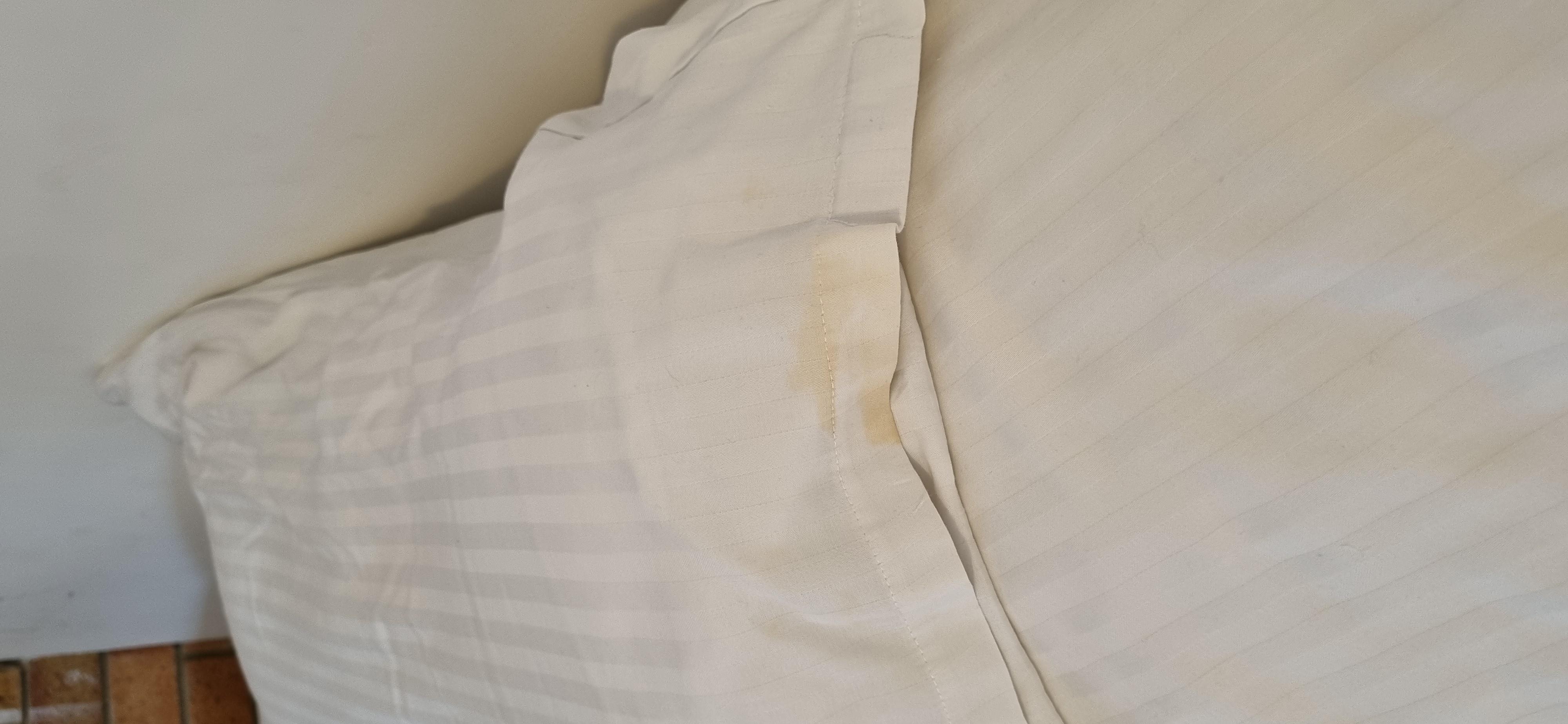 Stained pillow case 