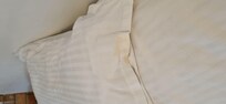 Stained pillow case