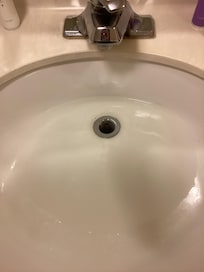 Stopped up bathroom sink.