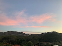 Solnedgang fra terrassen.