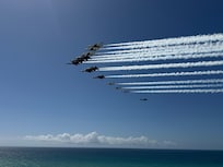 The view from the balcony during a rare Delta formation of the Blues & Thunderbirds!