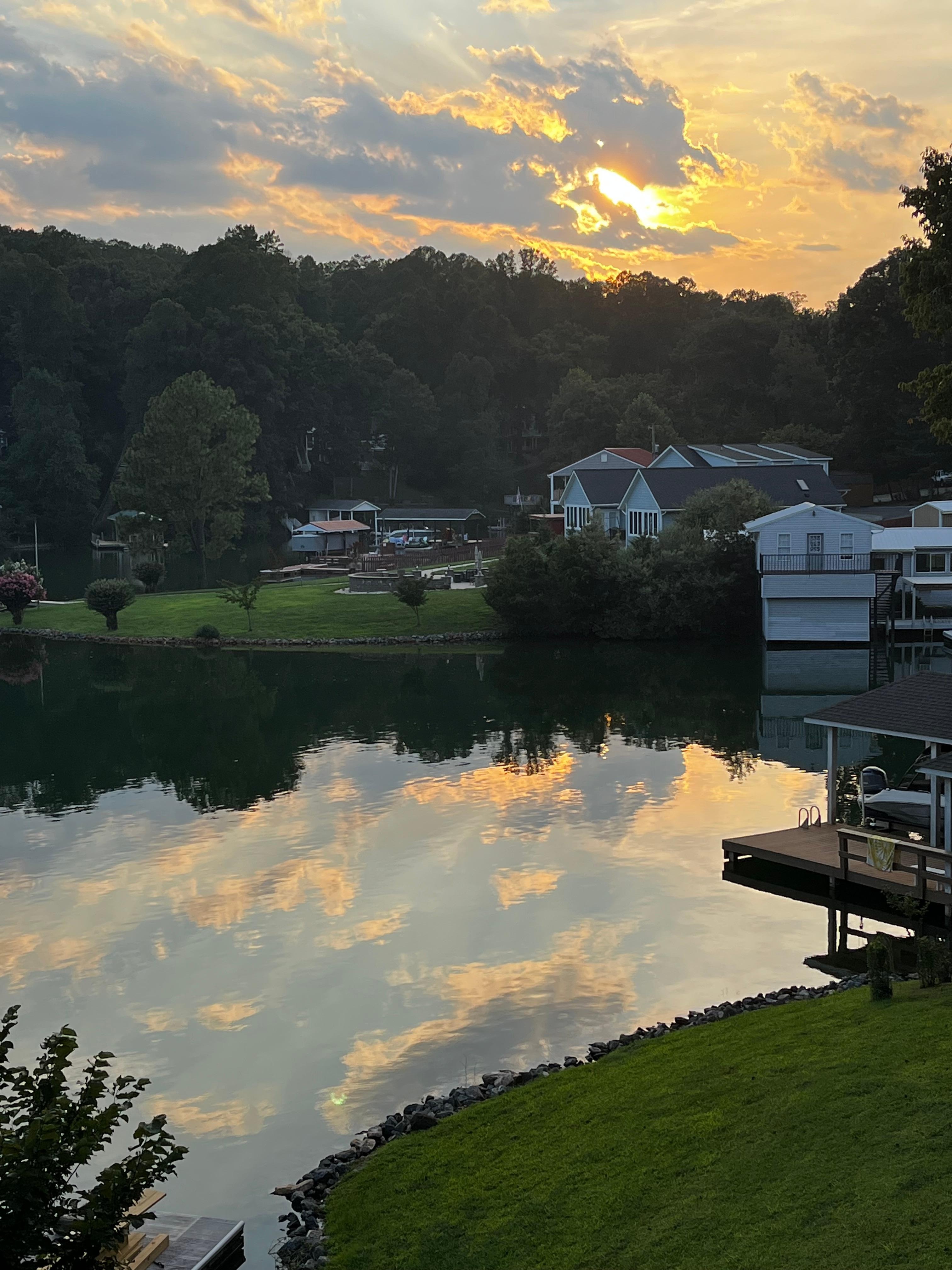 Looking out over the cove from the deck 