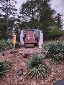 Getting ready for Halloween in the adjacent neighborhood