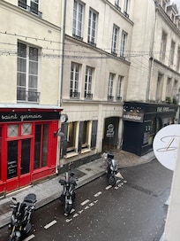 Looking outside the front windows.