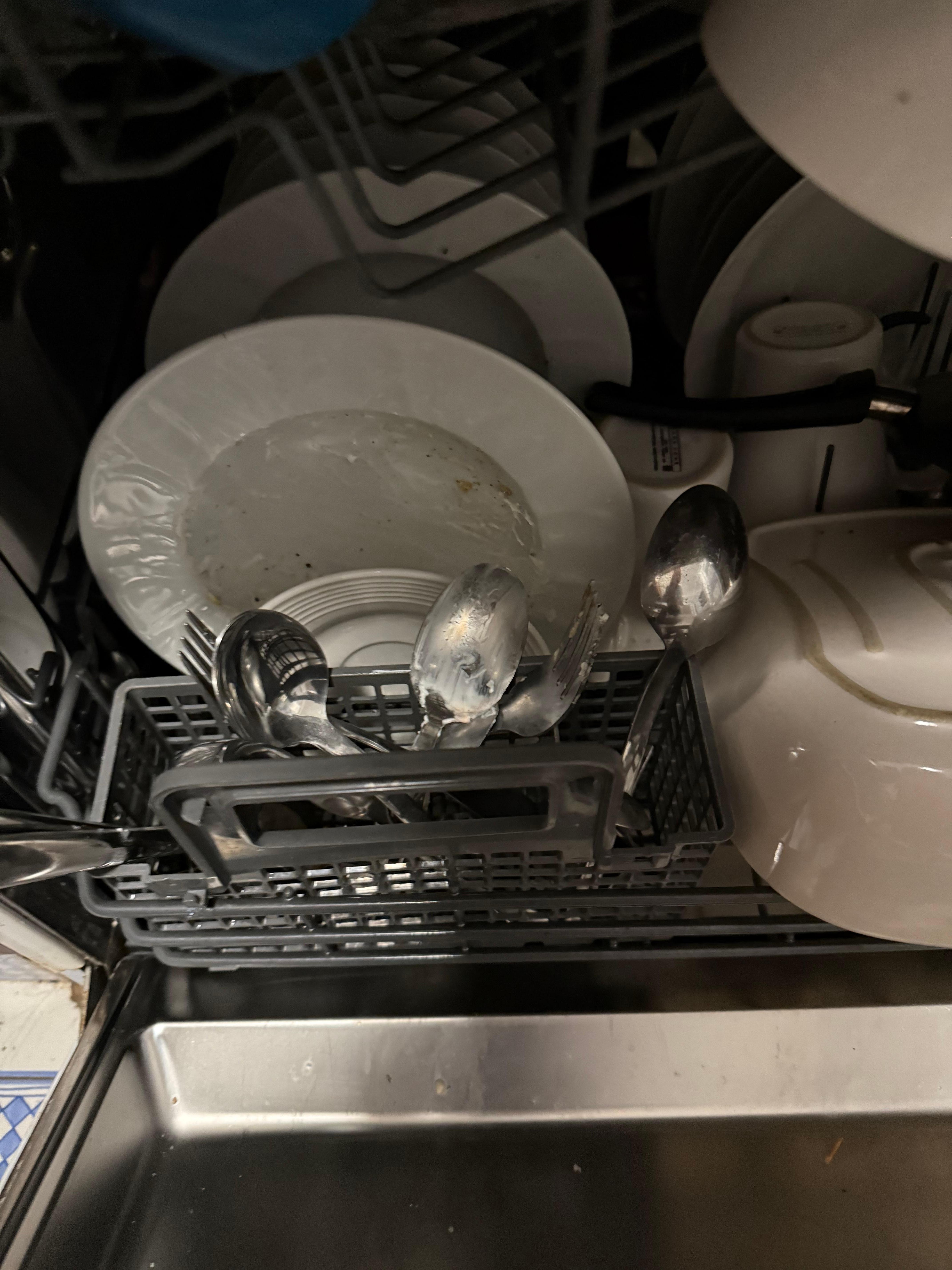 Dirty, smelly dishes left in the dishwasher
