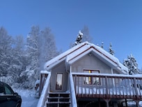 Blue skies over the hive on a crisp morning.