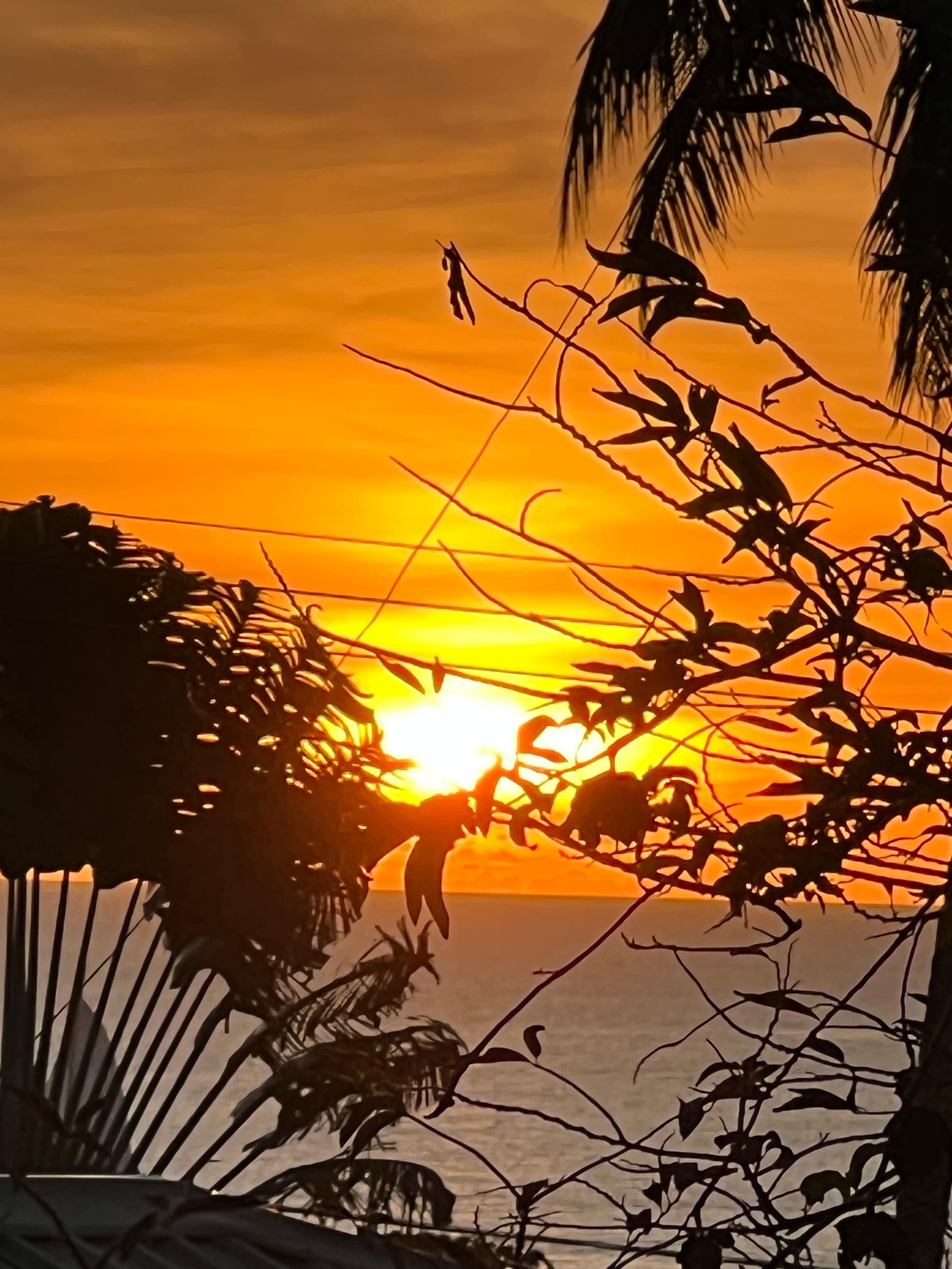 Sunset seen from the balcony.