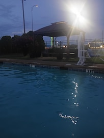 Convenient seating at the pool