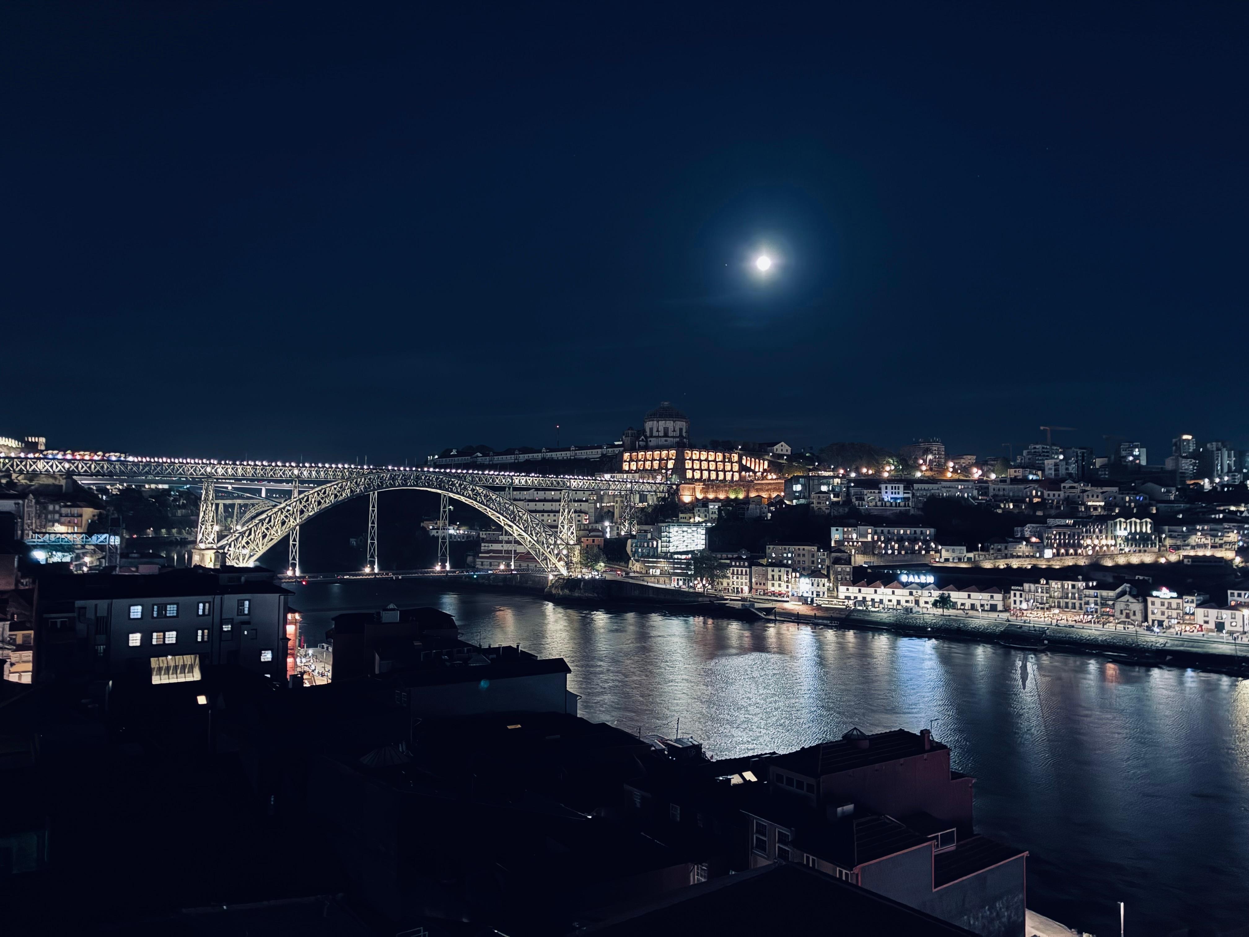 Upstairs balcony at night 