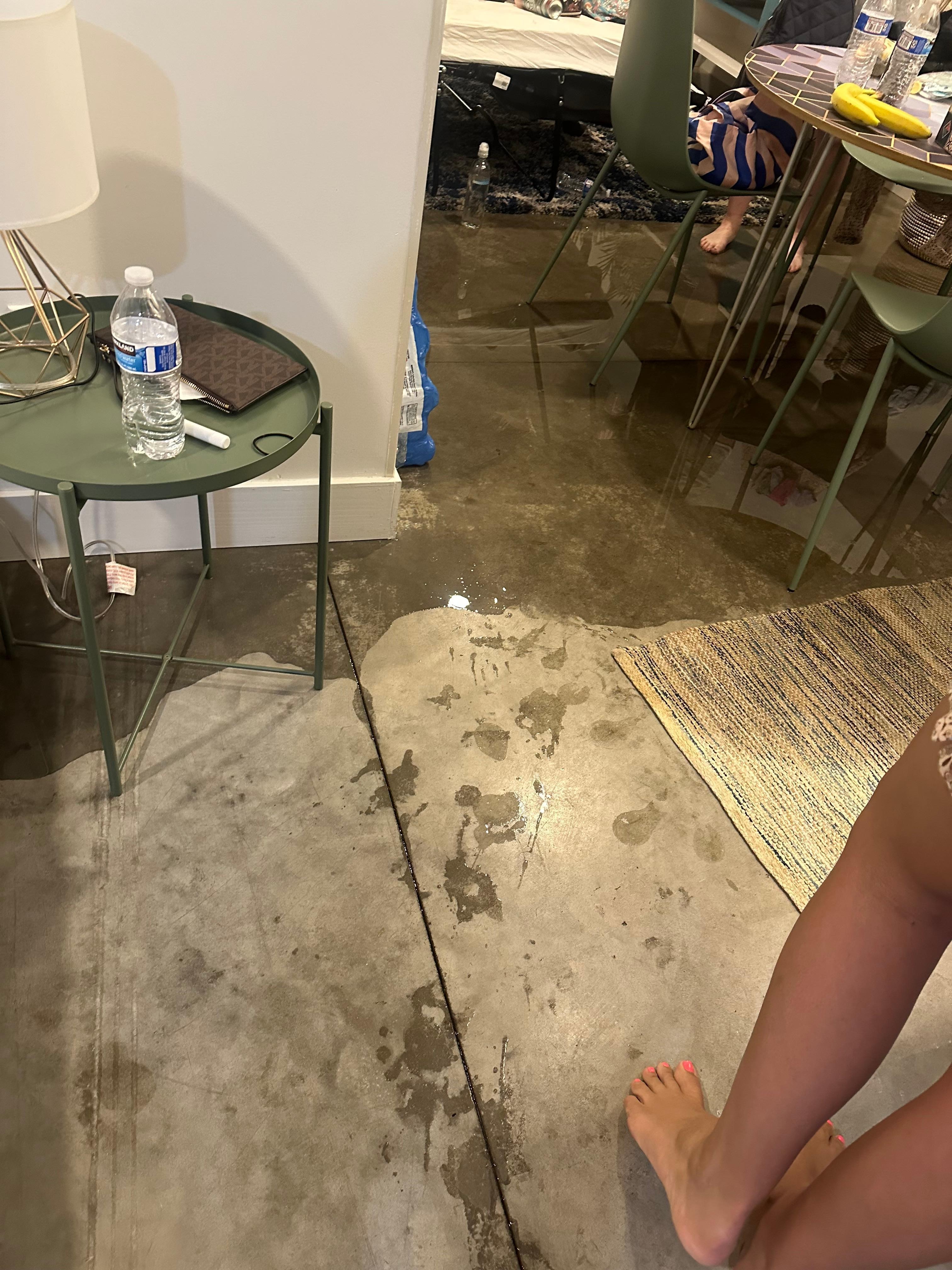 Flooding in front half of condo