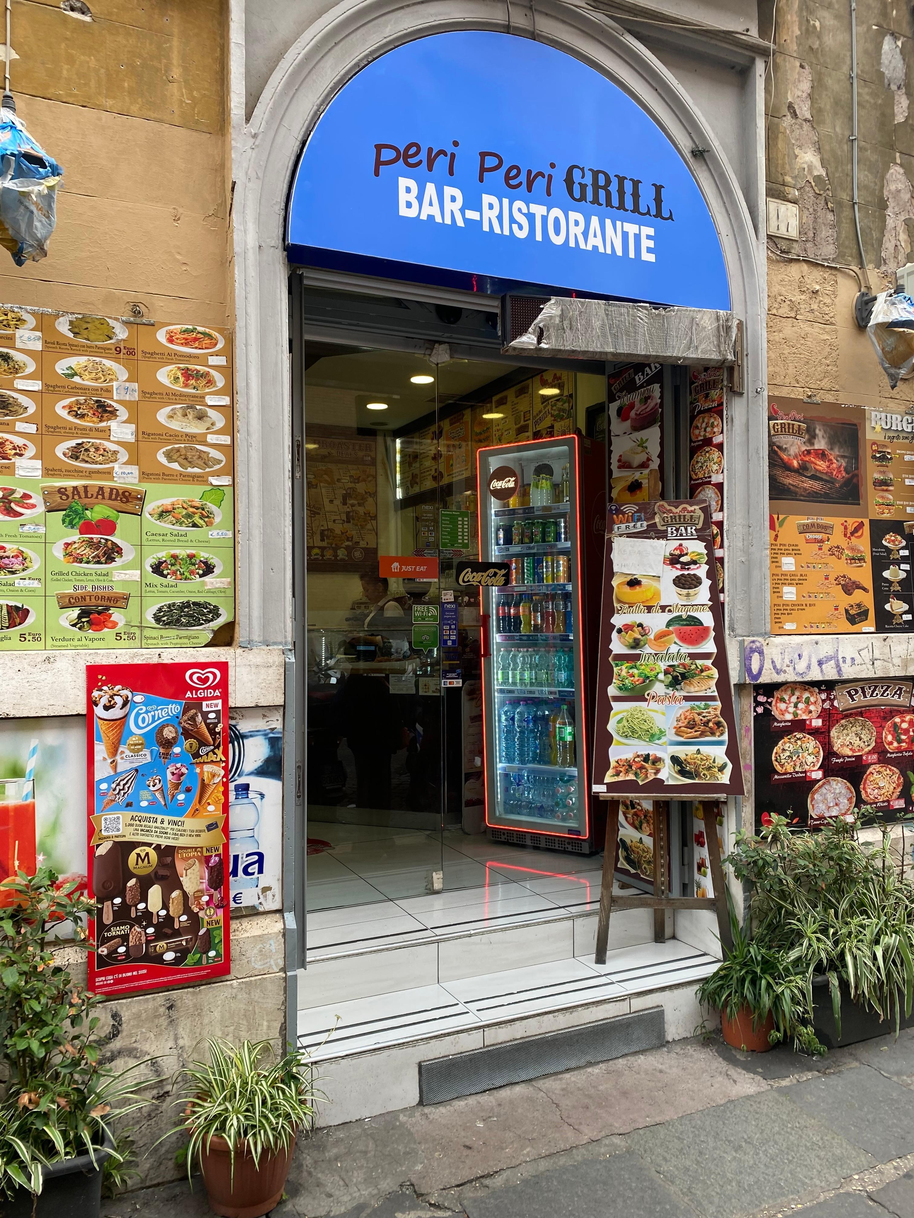 Half a block away.  Really good roasted chicken.  Cheap pasta dishes.