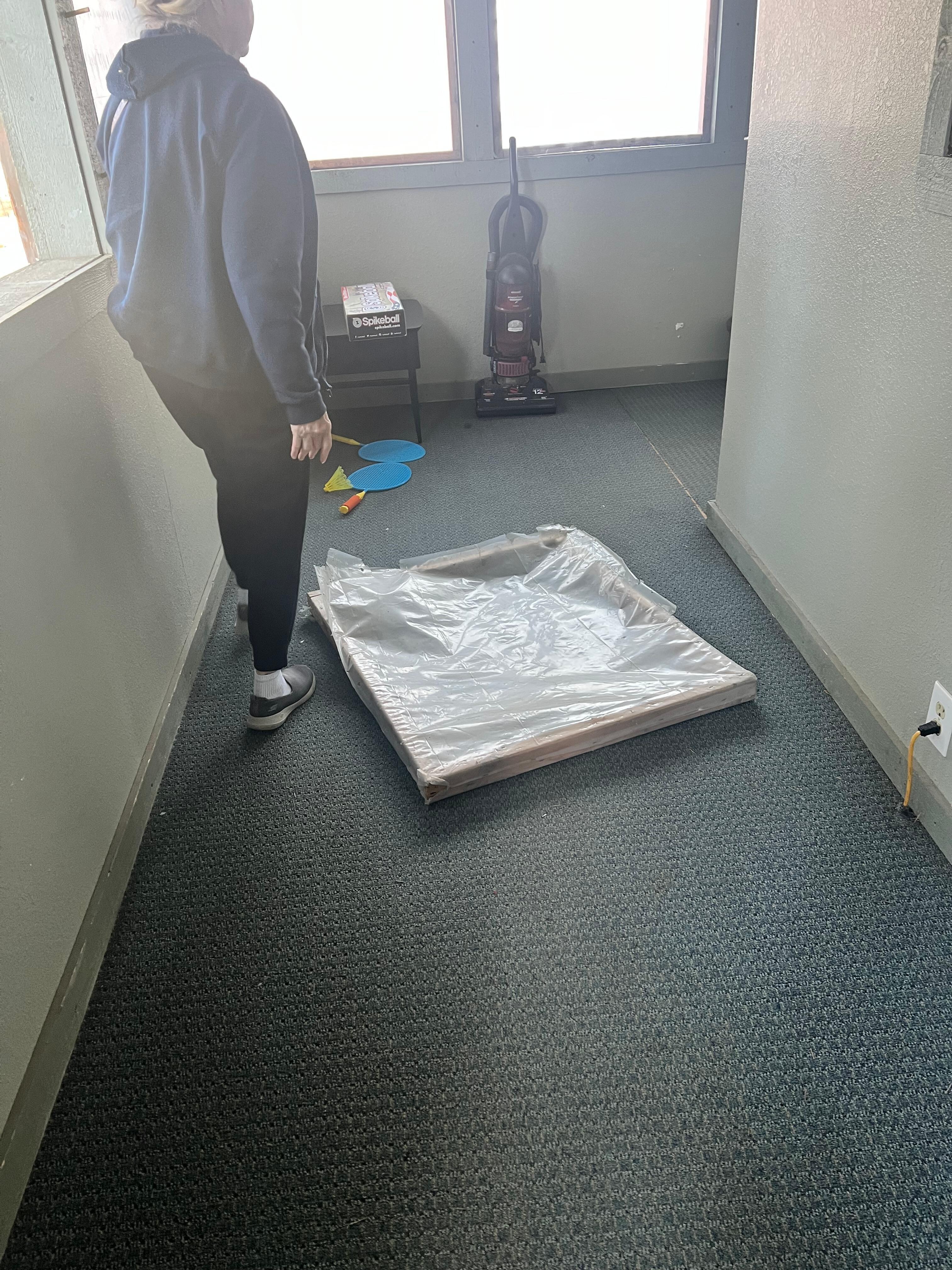 "window" that kept blowing out in storm room