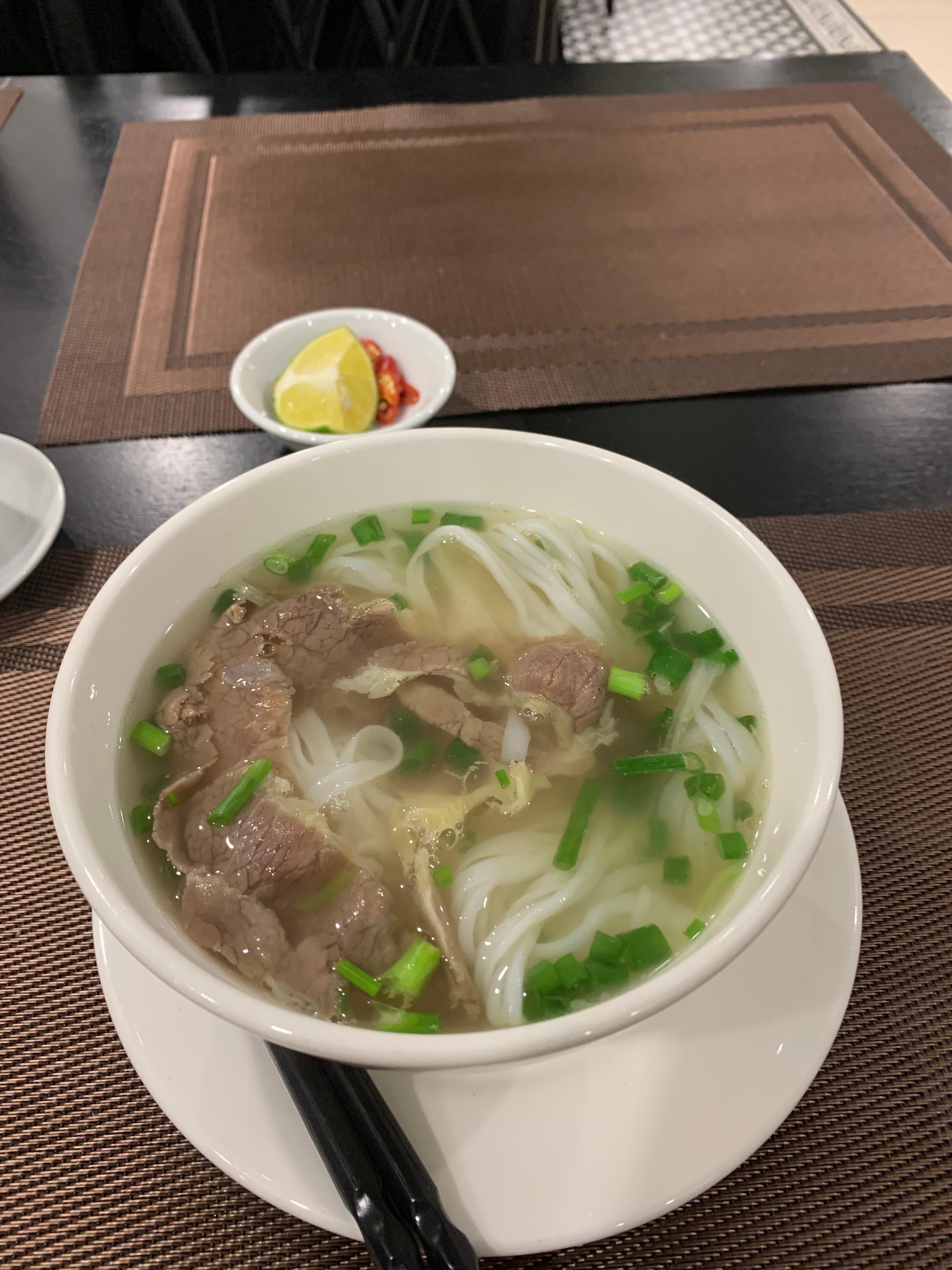 Very good pho that day for breakfast at the hotel.