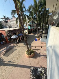 View from balcony towards the beach