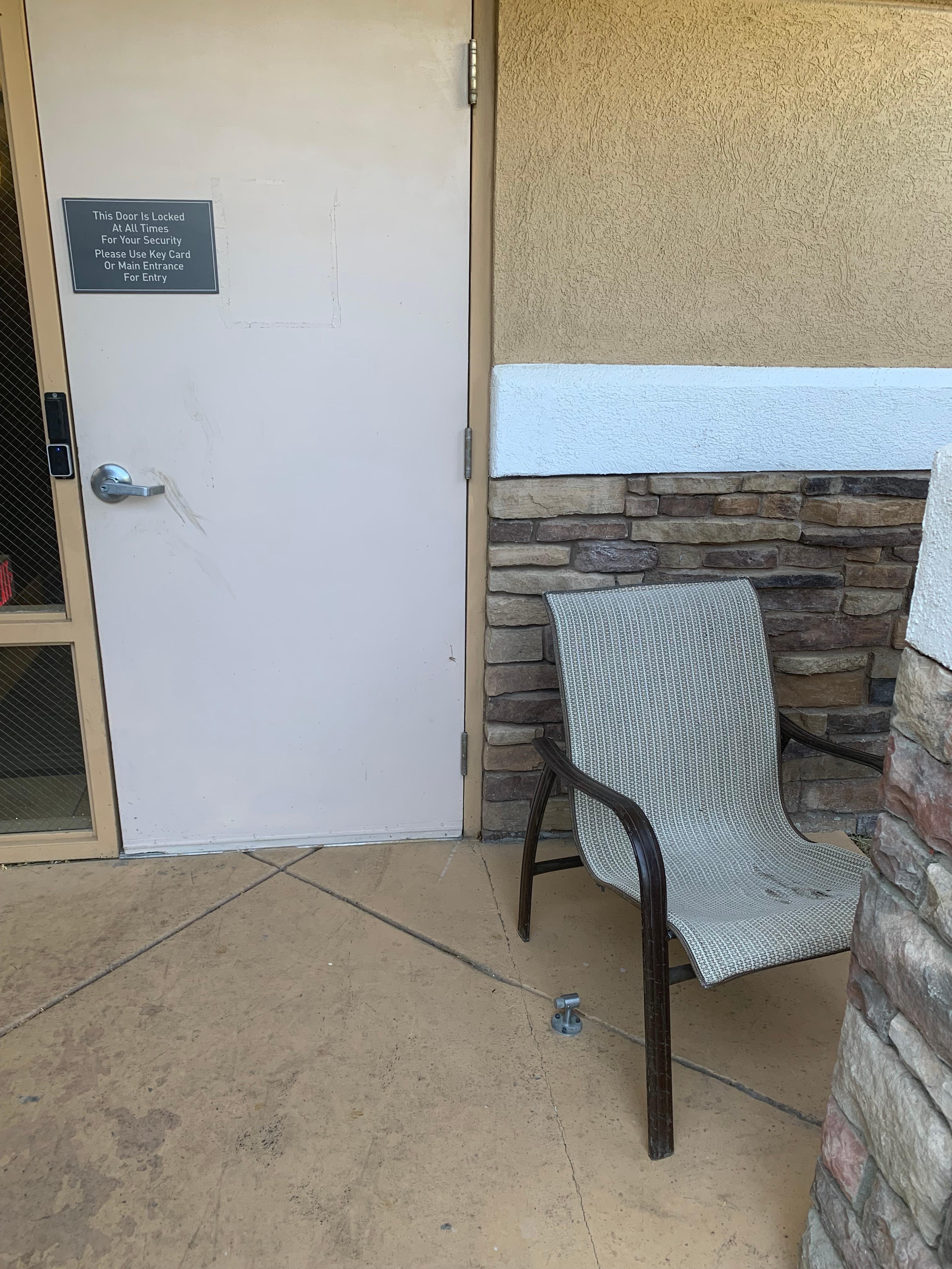 Door into hotel from lobby