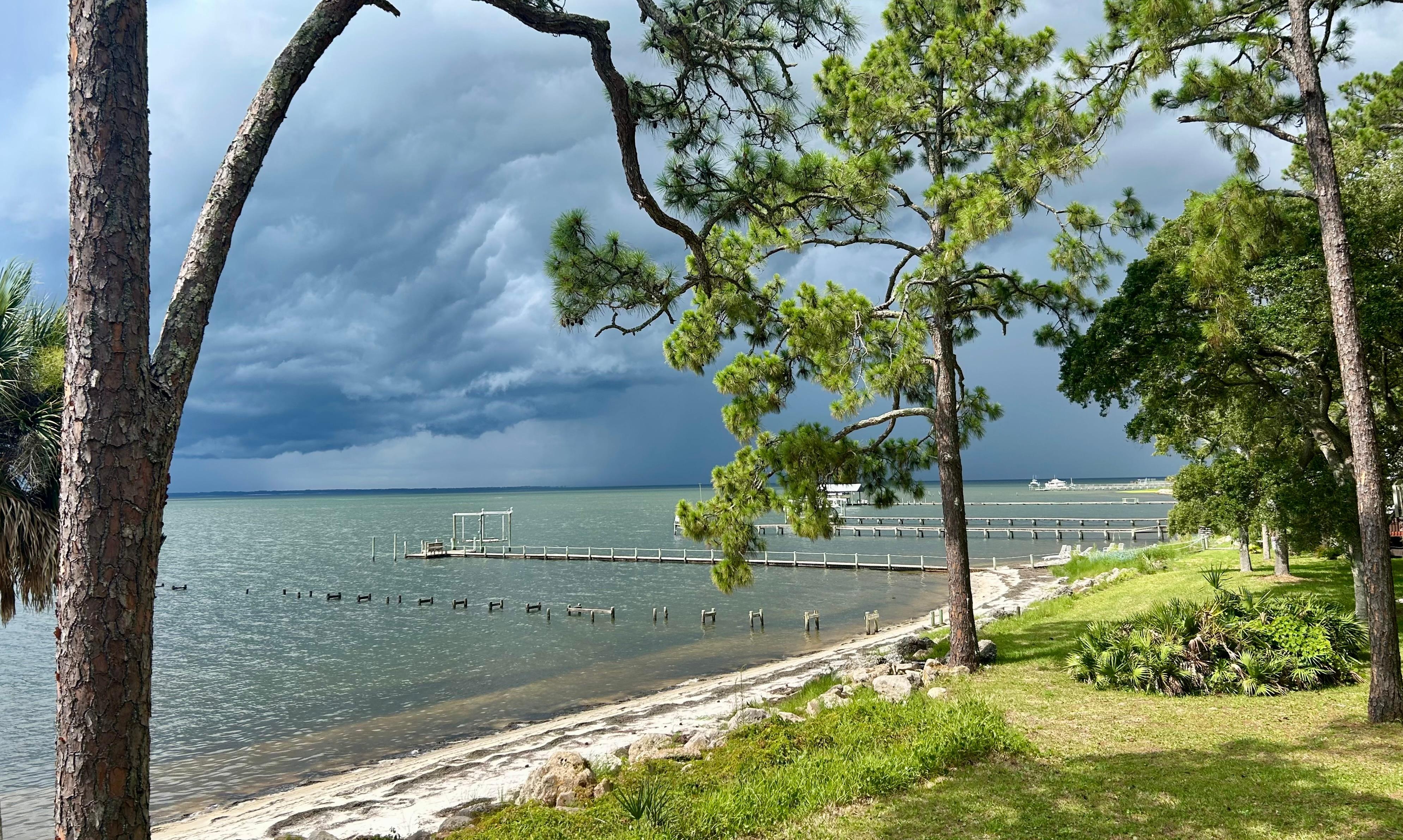 Sitting on the porch, and waiting for the rain. 