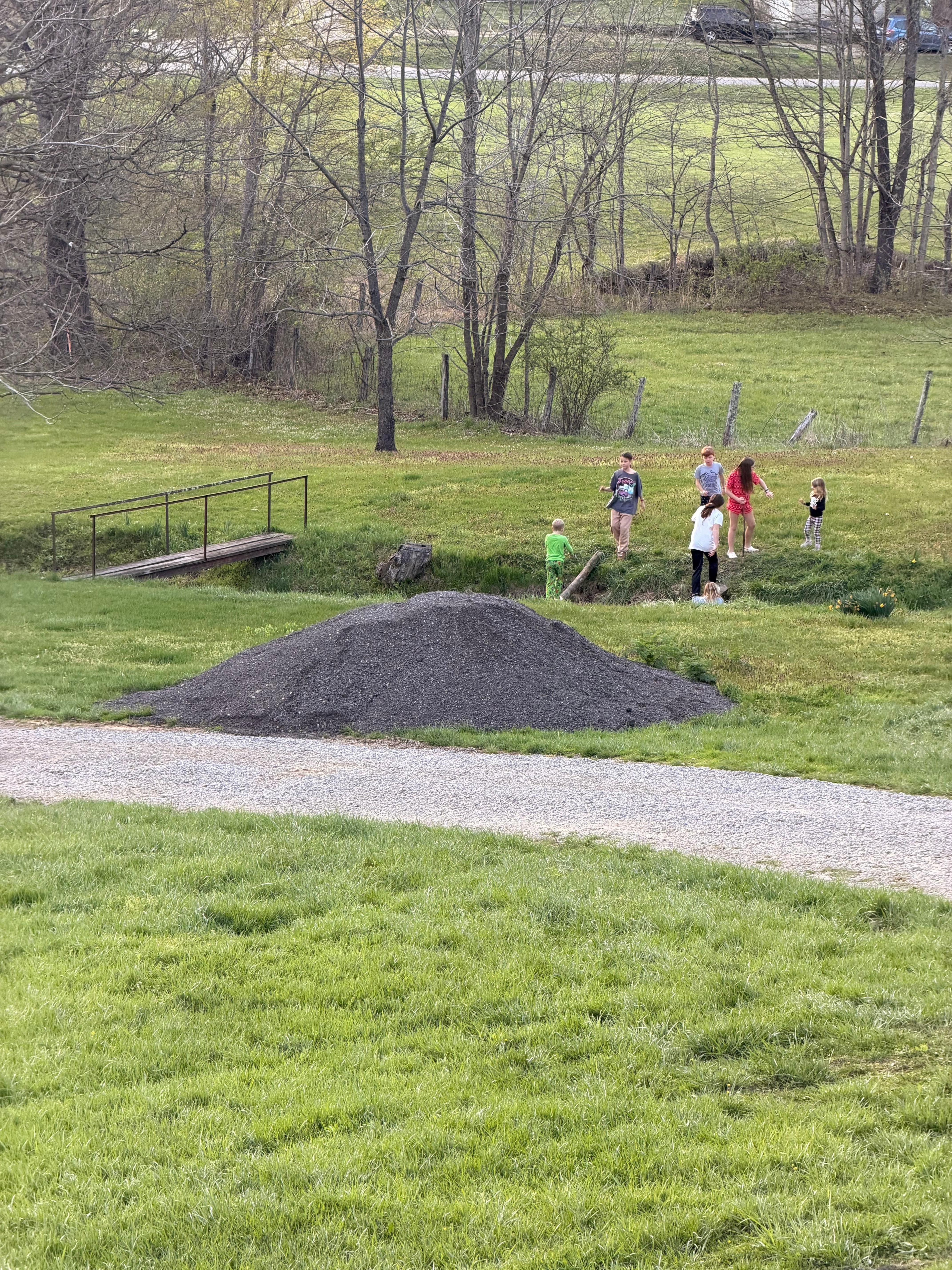 Playing in the creek. Probably the kids favorite part!  