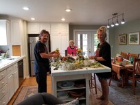 Getting the flowers ready for our wedding!