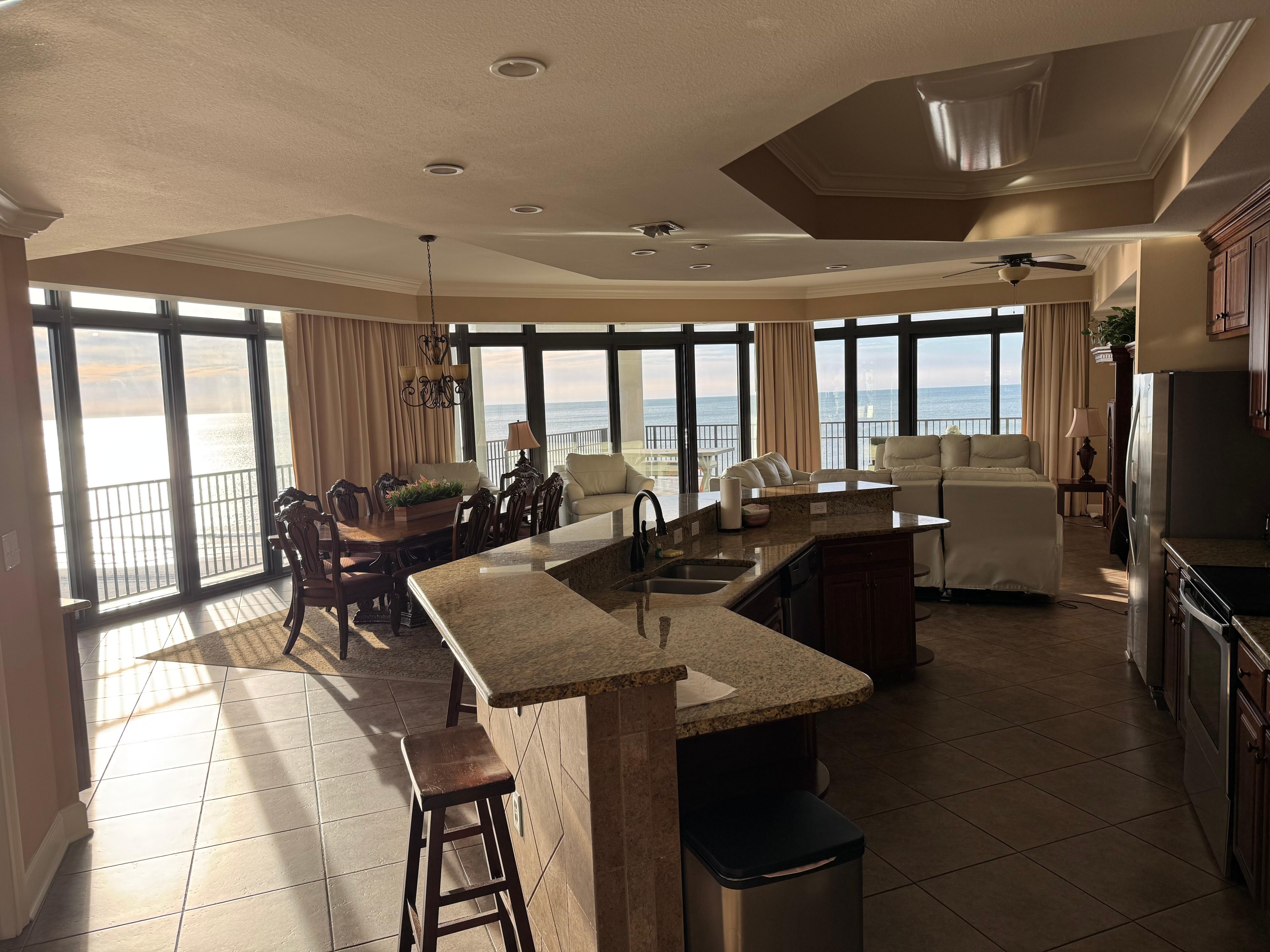 Family room/kitchen/dining.