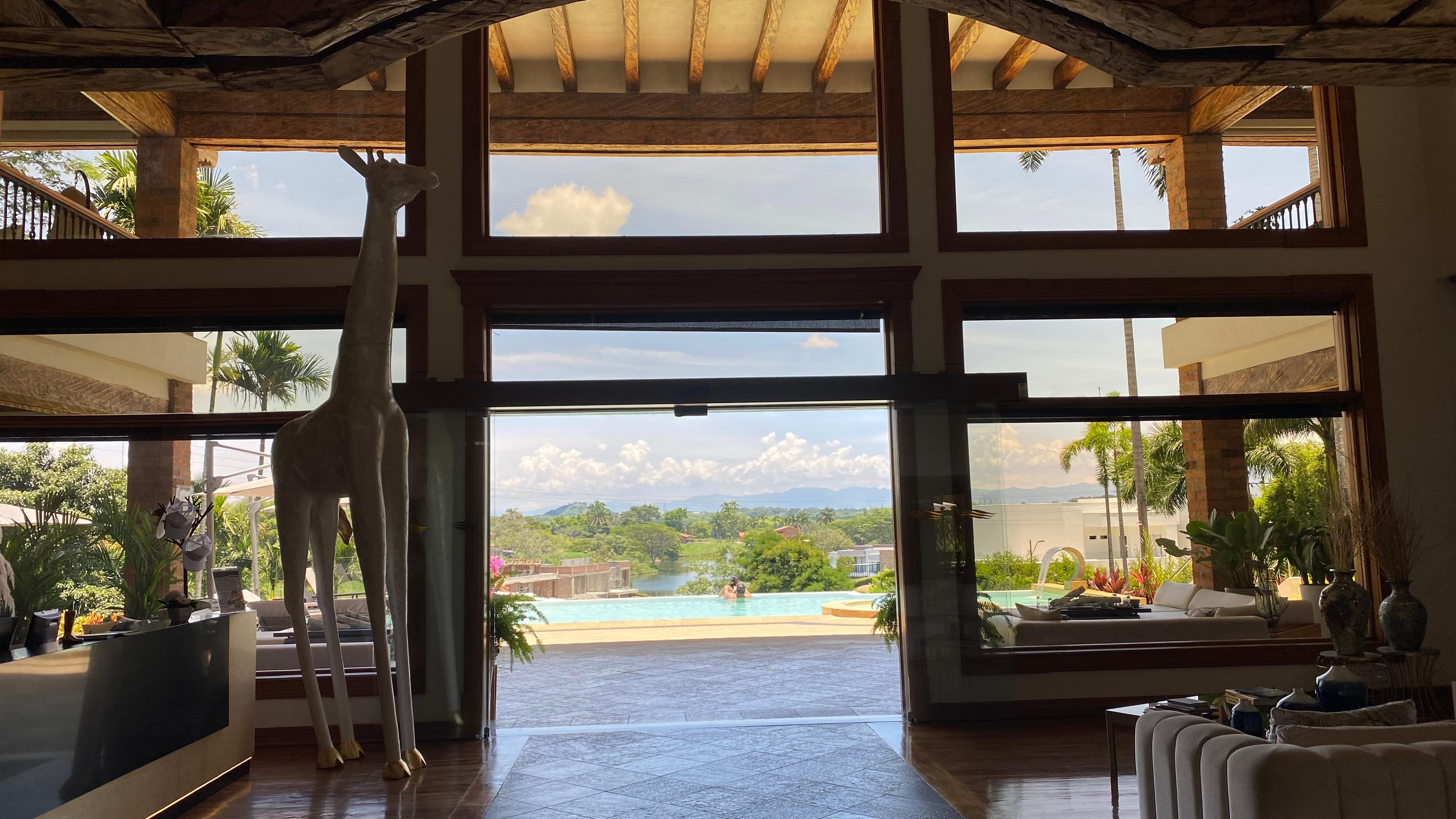 Looking out at view from the reception lobby