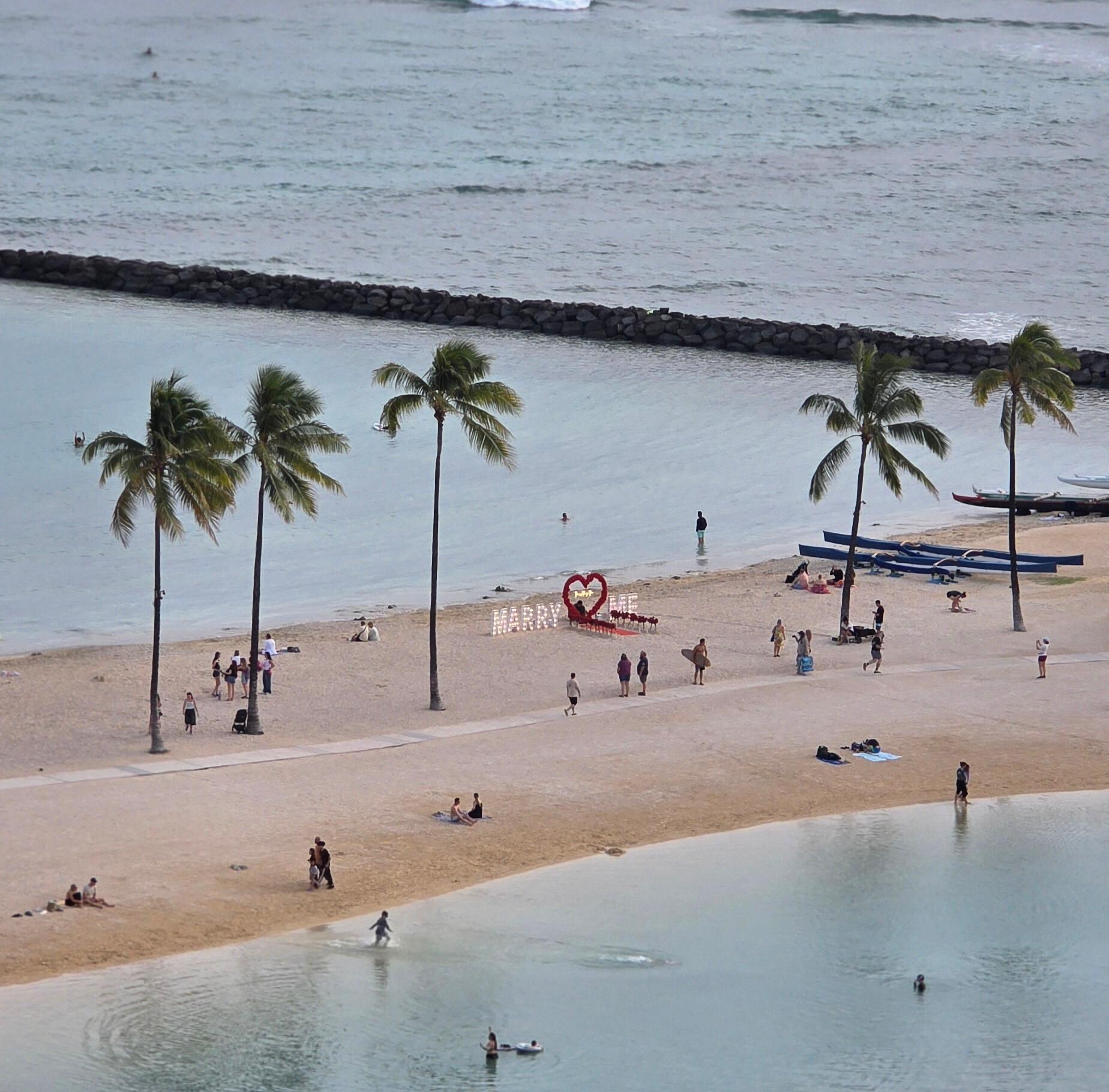 Watched an engagement on the beach from our room. 