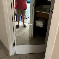 Full mirror on bathroom door