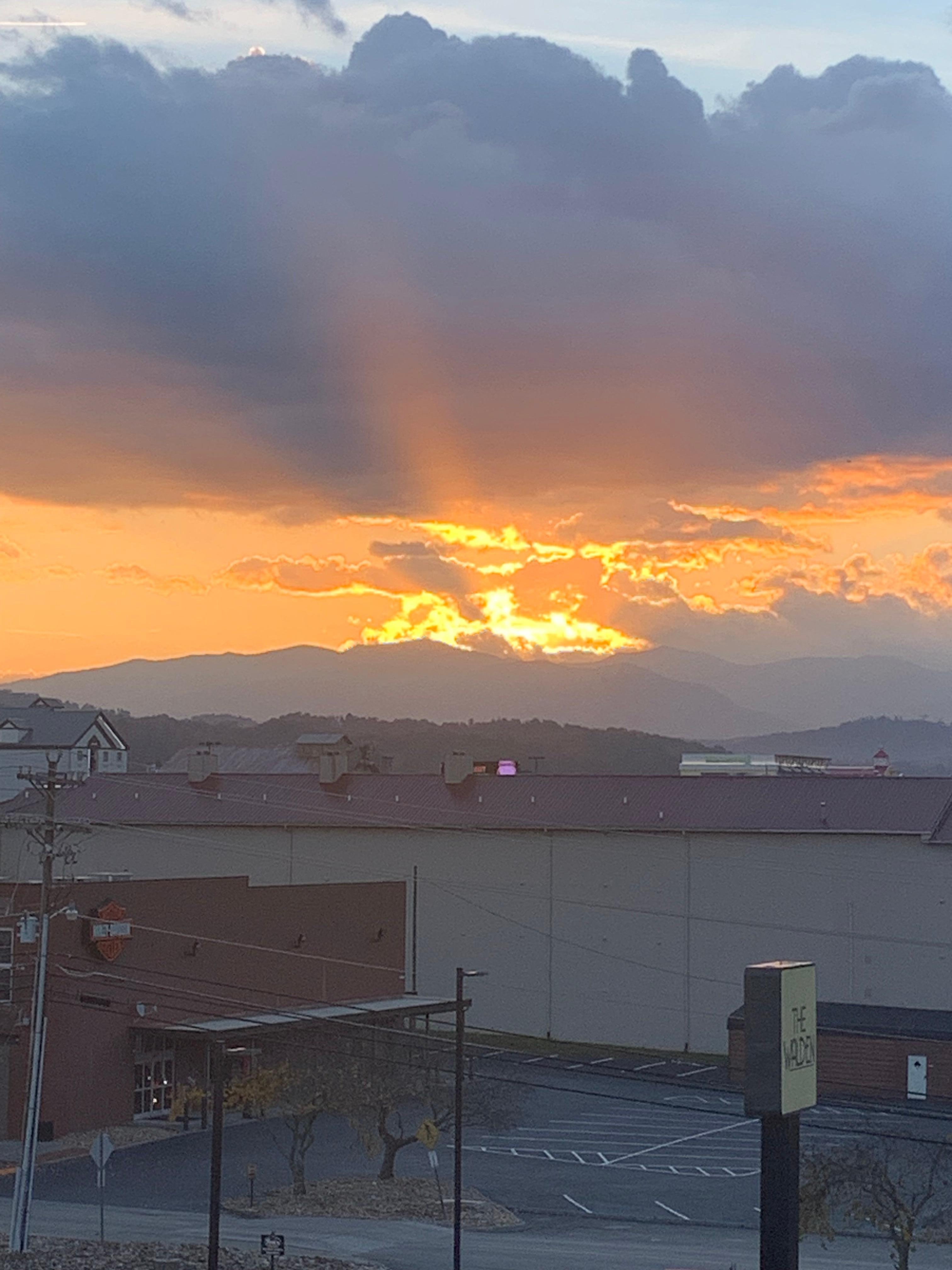 Sunrise from our balcony. It was beautiful! 