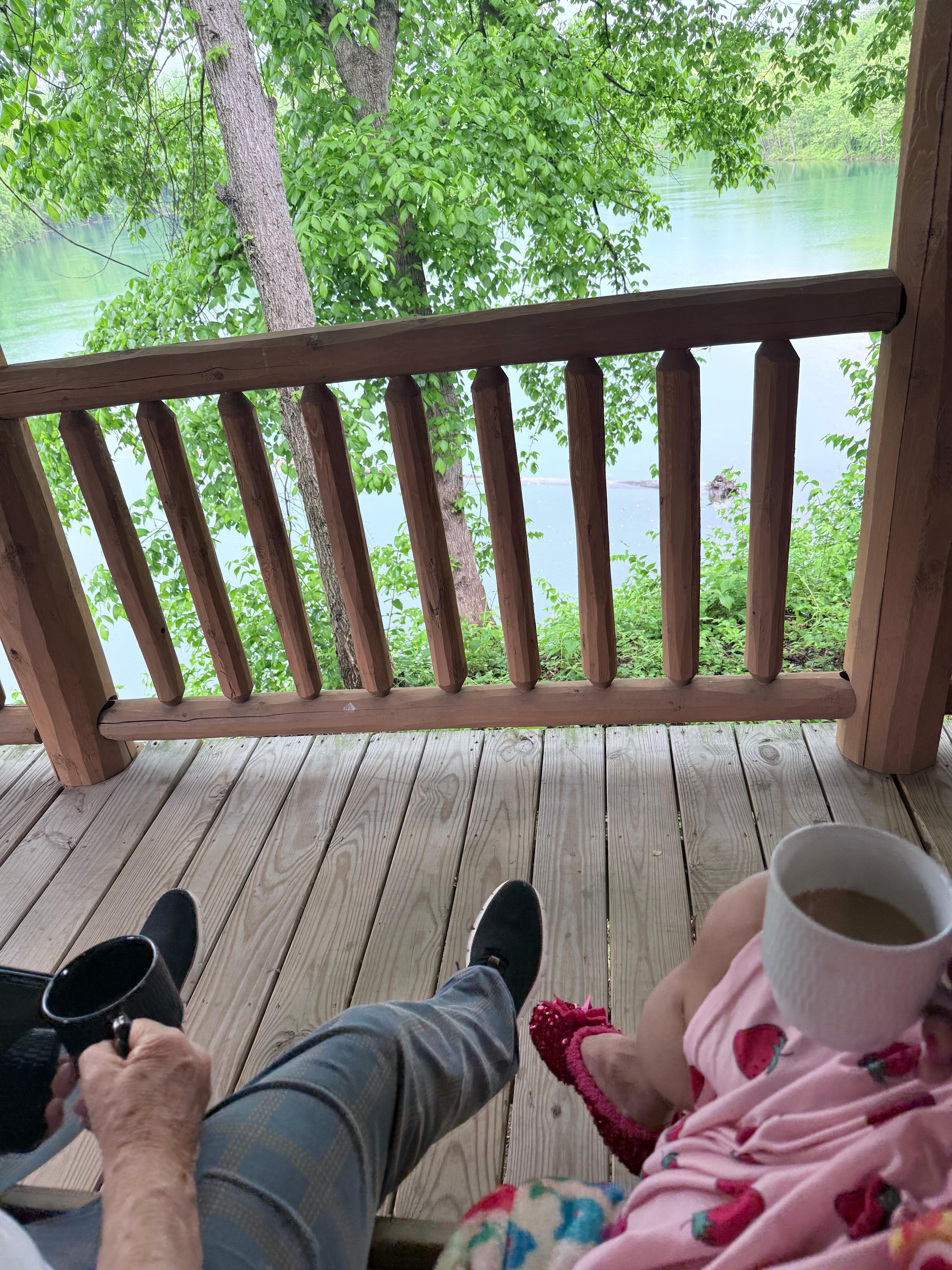 Our host left coffee for us and we enjoyed this view in the porch swing every morning 